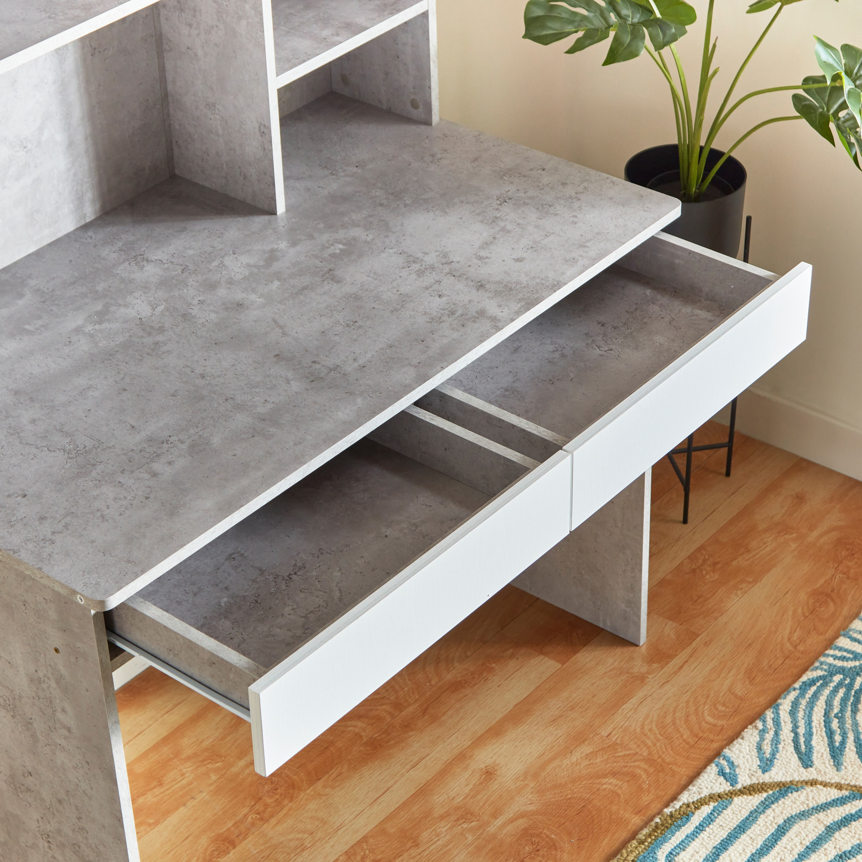 Alford Patara Twin Drawer Study Desk with Hutch-hbxfurniture-office-desks-image-6