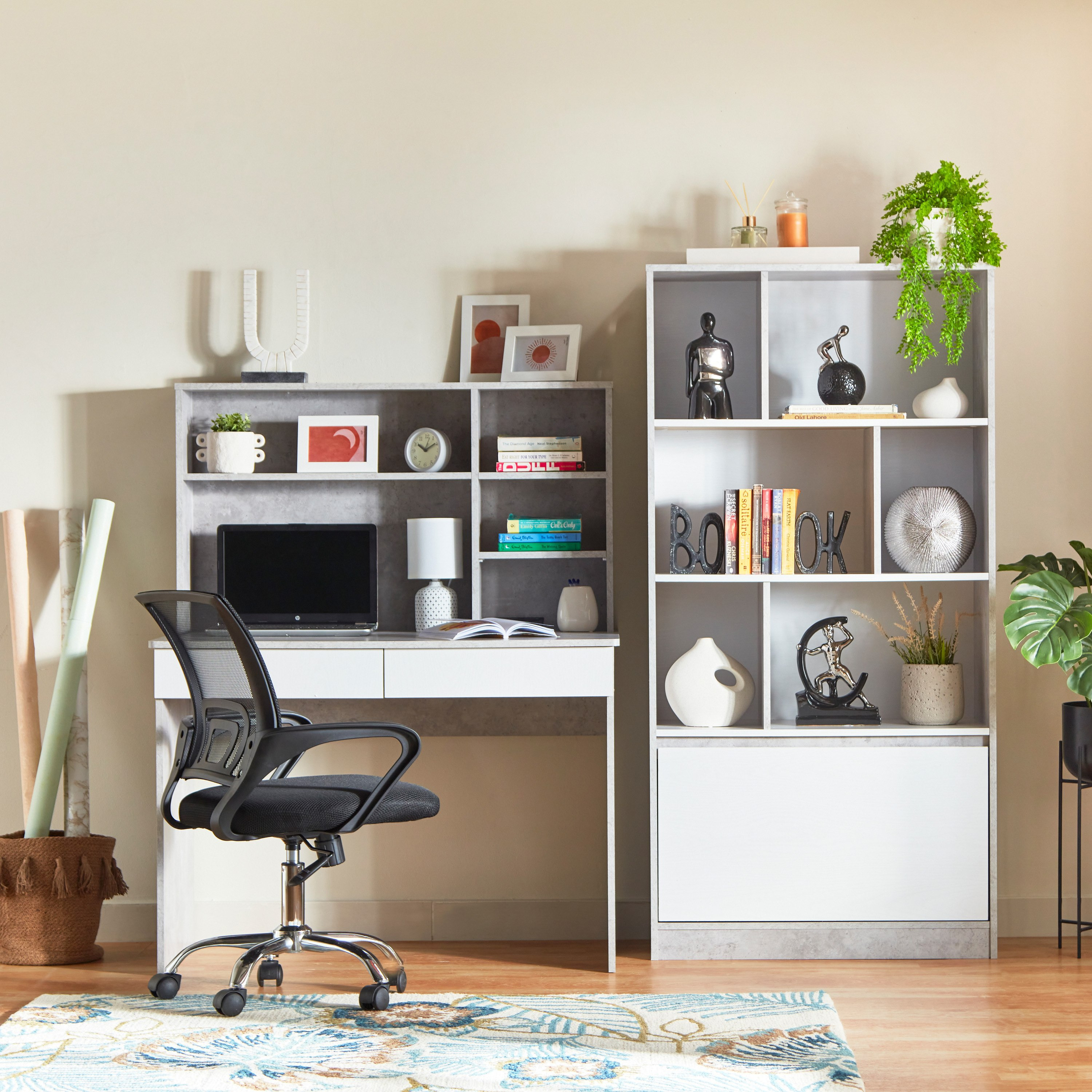 Alford Patara Twin Drawer Study Desk with Hutch-hbxfurniture-office-desks-image-10