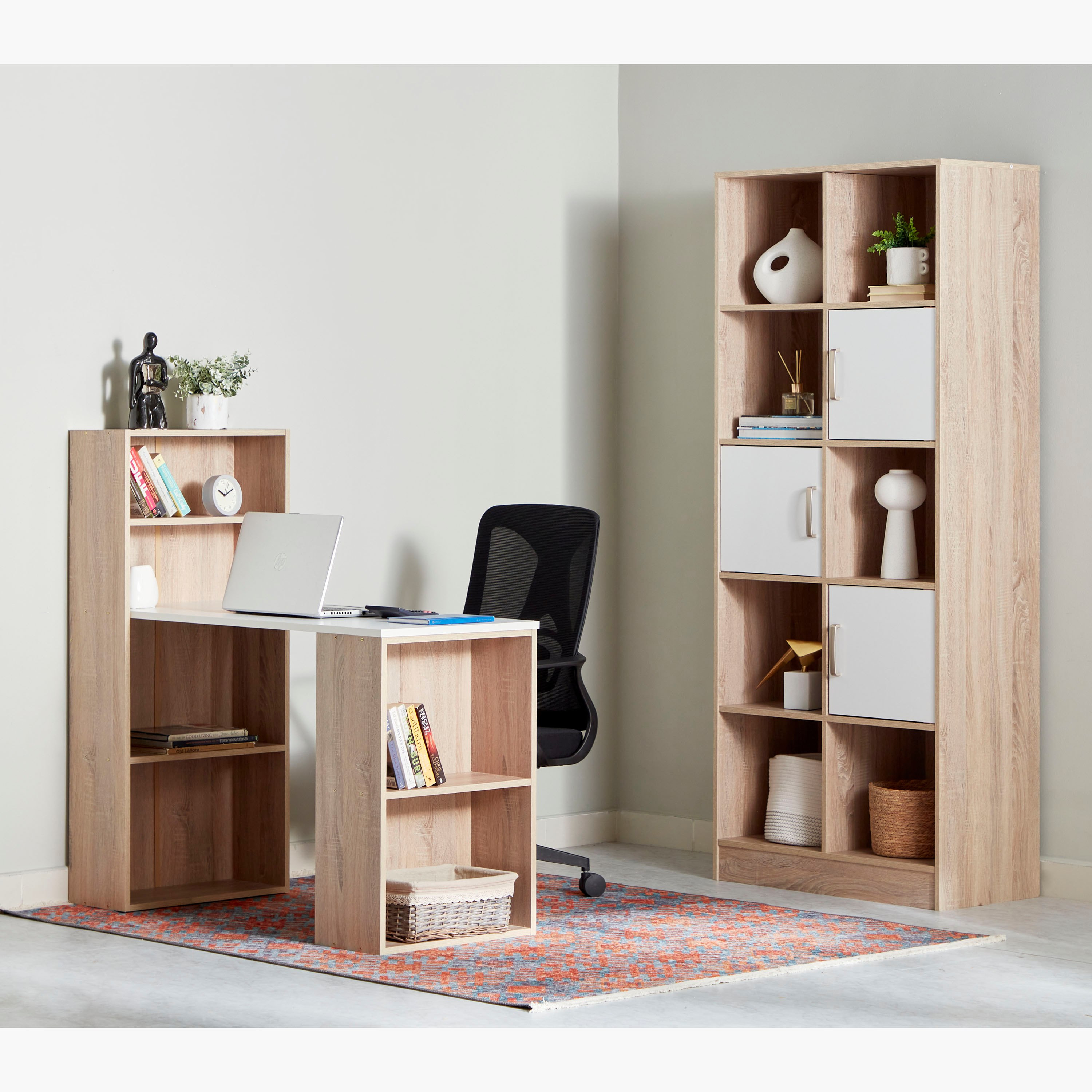 مكتب دراسة بسطح ميلامين مع خزانة كتب من أكسفورد-hbxfurniture-office-desks-image-6