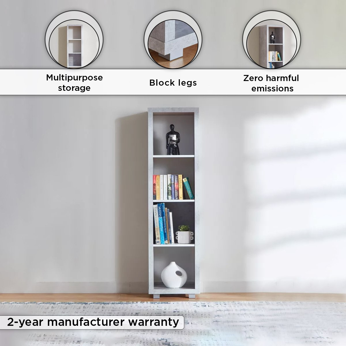Alford Patara 4-Cube Divider Bookcase-hbxfurniture-office-bookcases-image-4