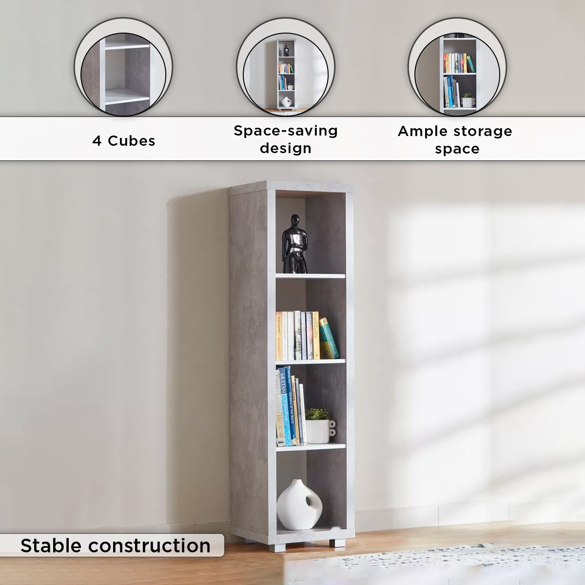 Alford Patara 4-Cube Divider Bookcase-hbxfurniture-office-bookcases-image-5