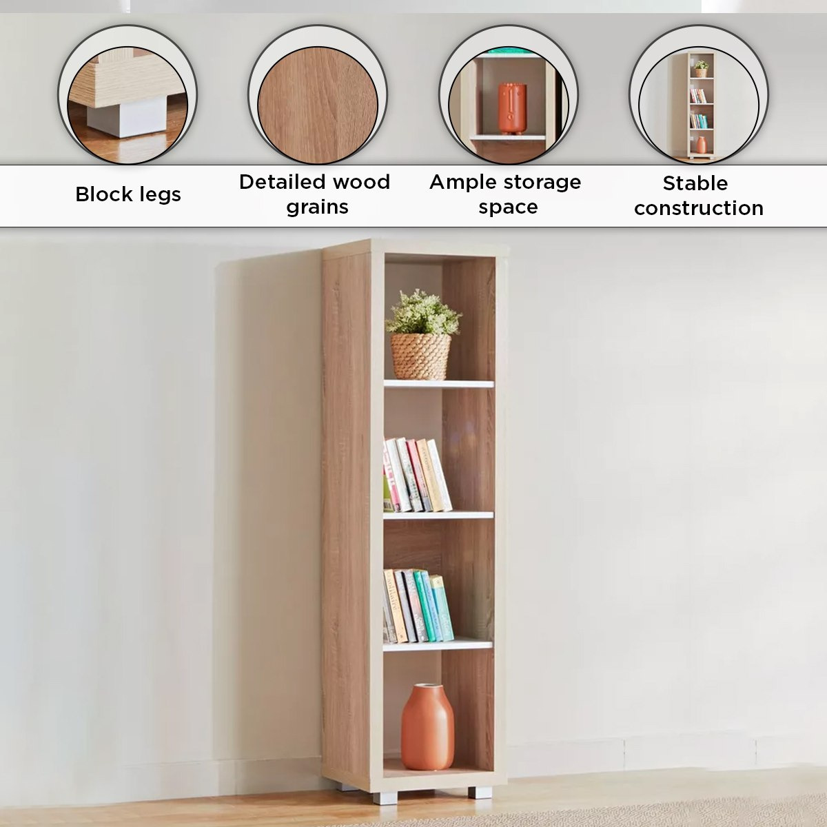 Alford Patara 4-Cube Divider Bookcase-hbxfurniture-office-bookcases-image-5