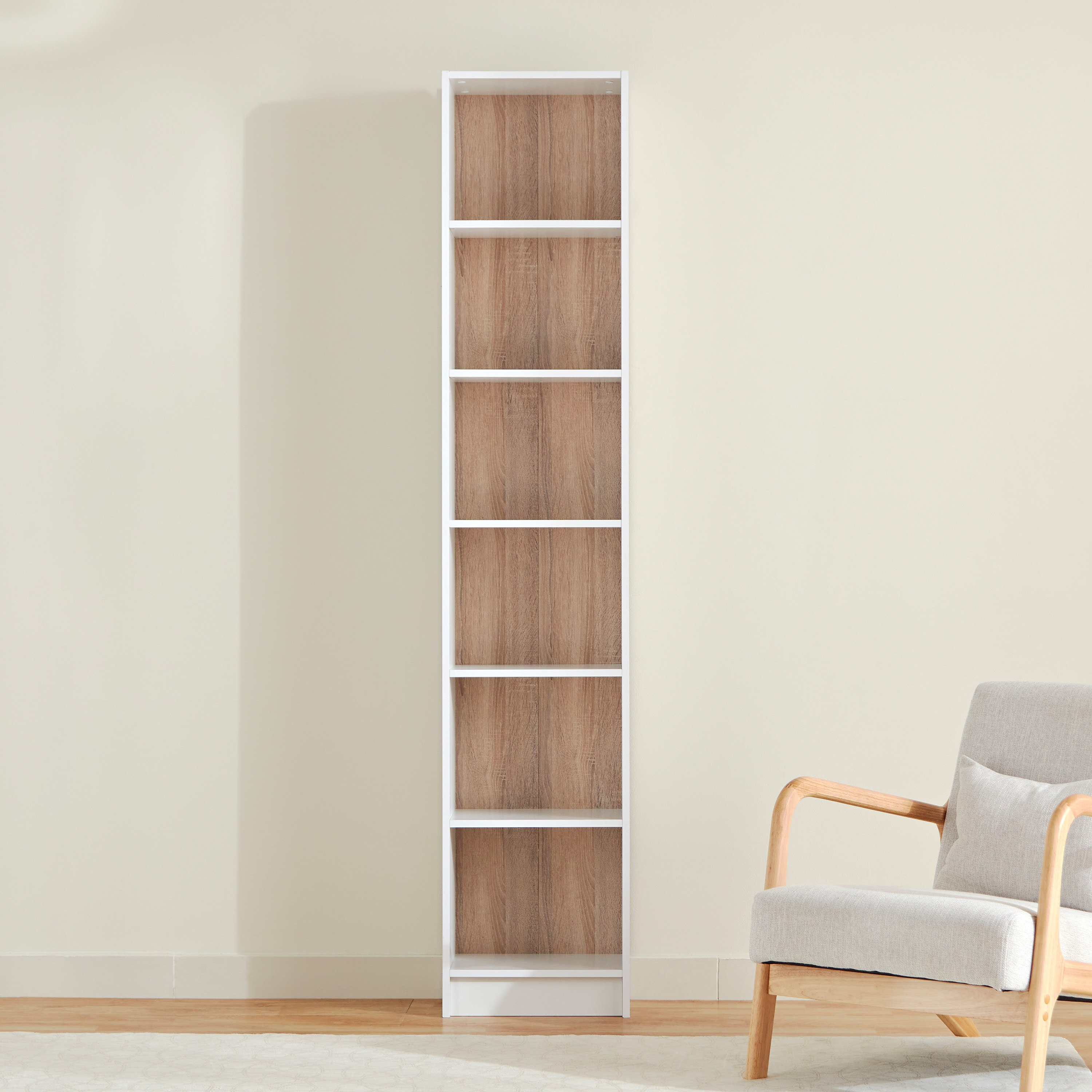 Alford Avian 6-Tier Narrow Bookcase-hbxfurniture-office-bookcases-image-3