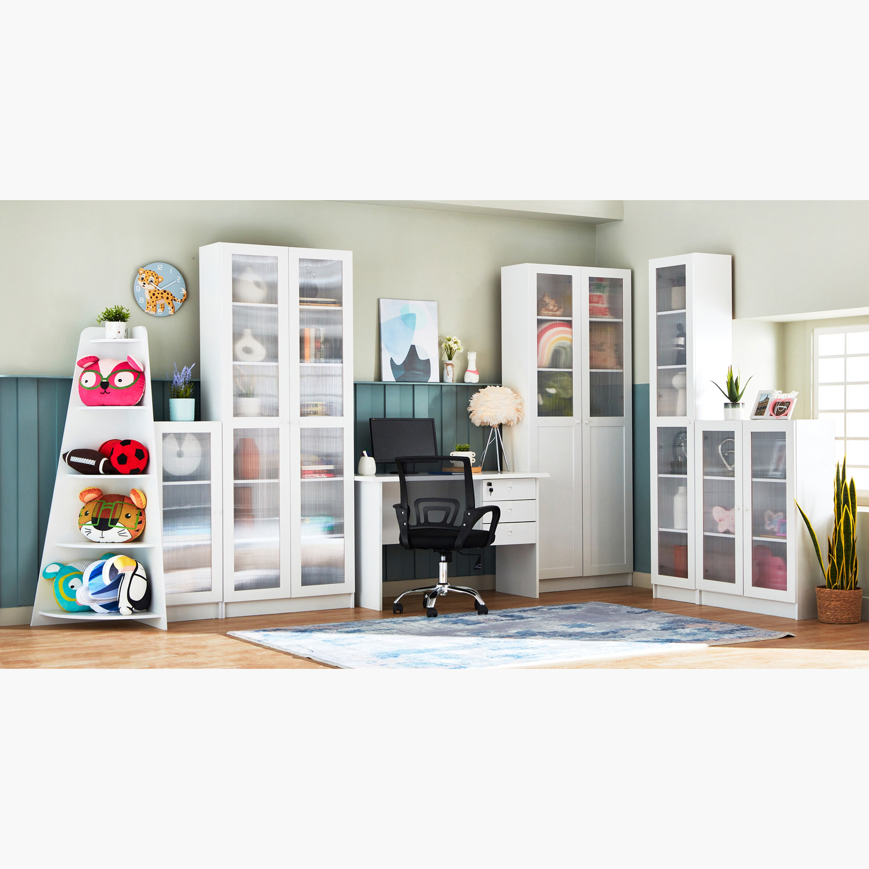 وحدة تخزين/ خزانة كتب متعددة الاستخدامات بـ 3 مستويات وبابين أكريليك من فرانكفورت-hbxfurniture-office-bookcases-image-12