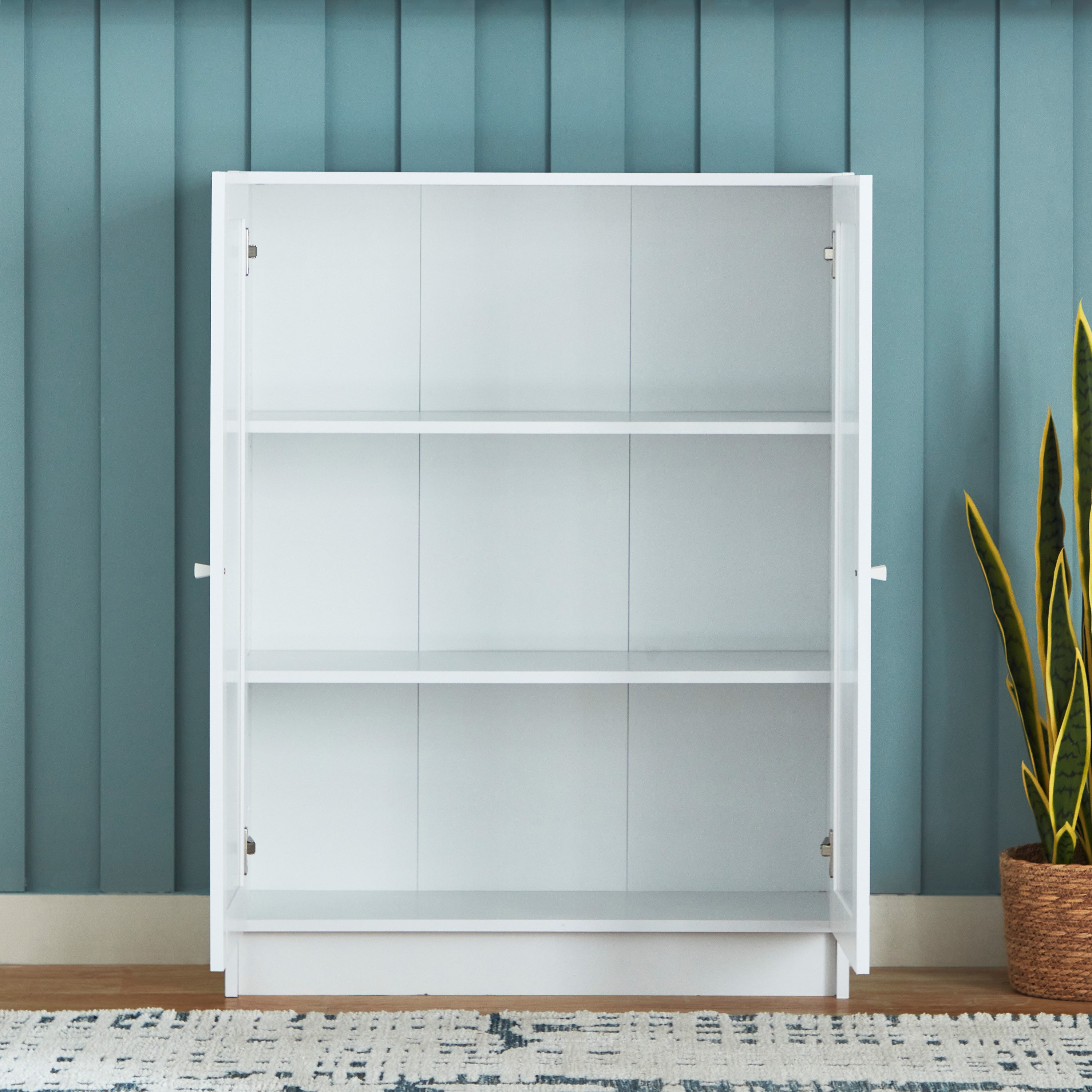Frankfurt 3-Tier Multipurpose Bookcase Storage Unit with 2 Acrylic Doors-hbxfurniture-office-bookcases-image-3