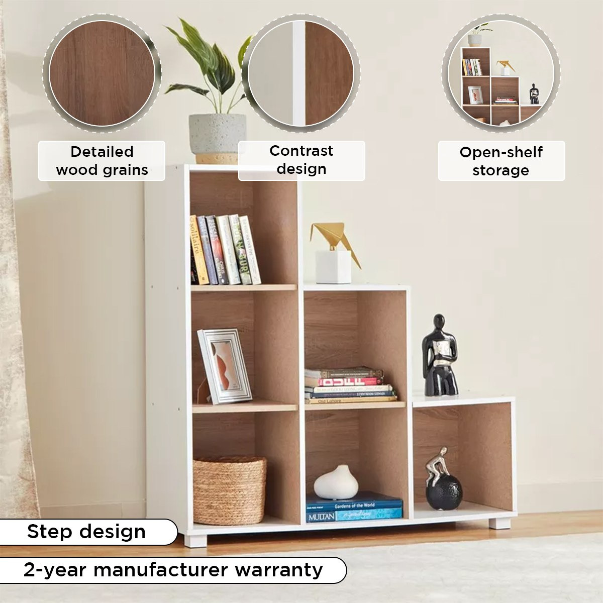 Movo Alford Lyon 6-Cube Step Bookcase-hbxfurniture-office-bookcases-image-4