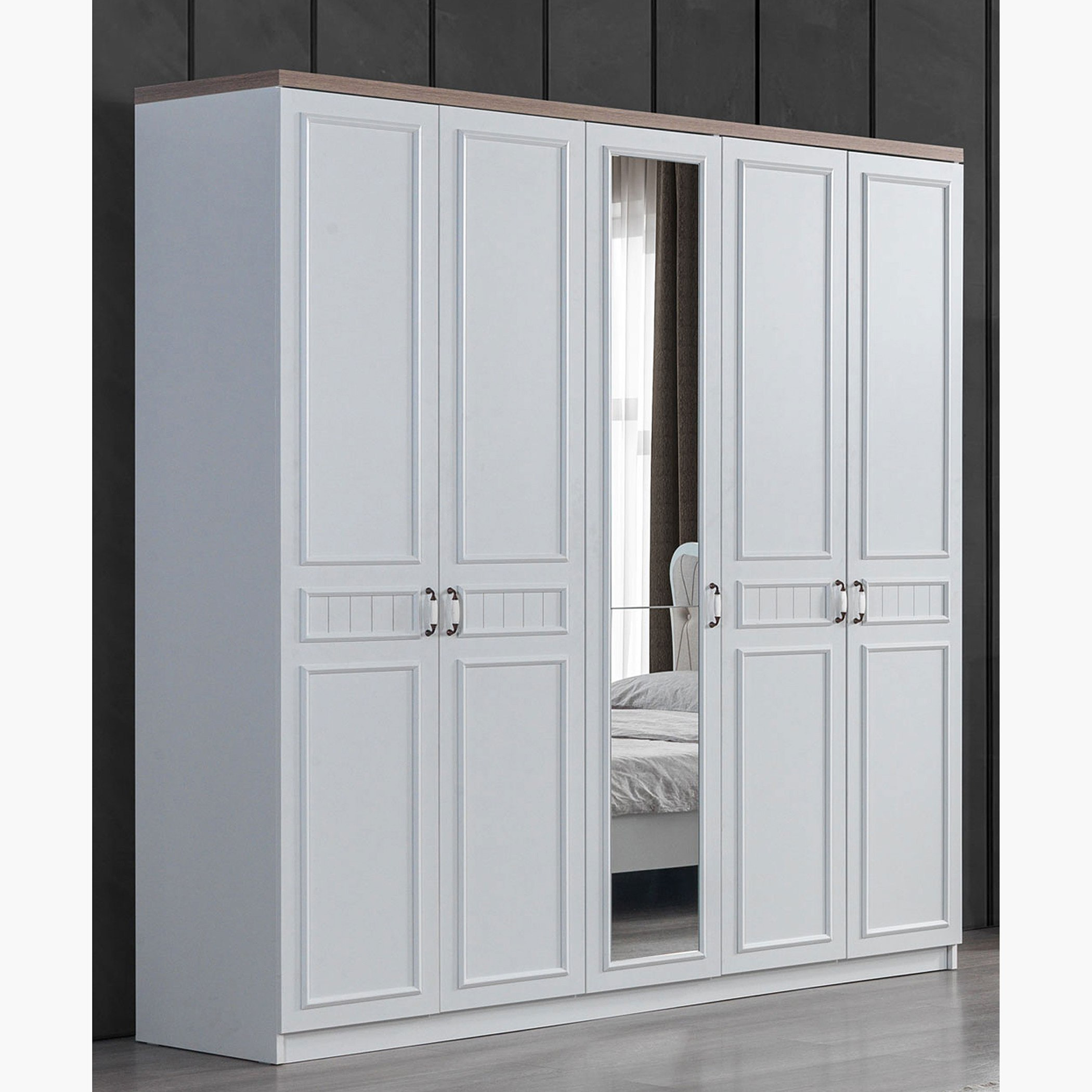 خزانة ملابس 5 أبواب مع مرآة من فيكتوريا-hbxfurniture-wardrobes-image-1