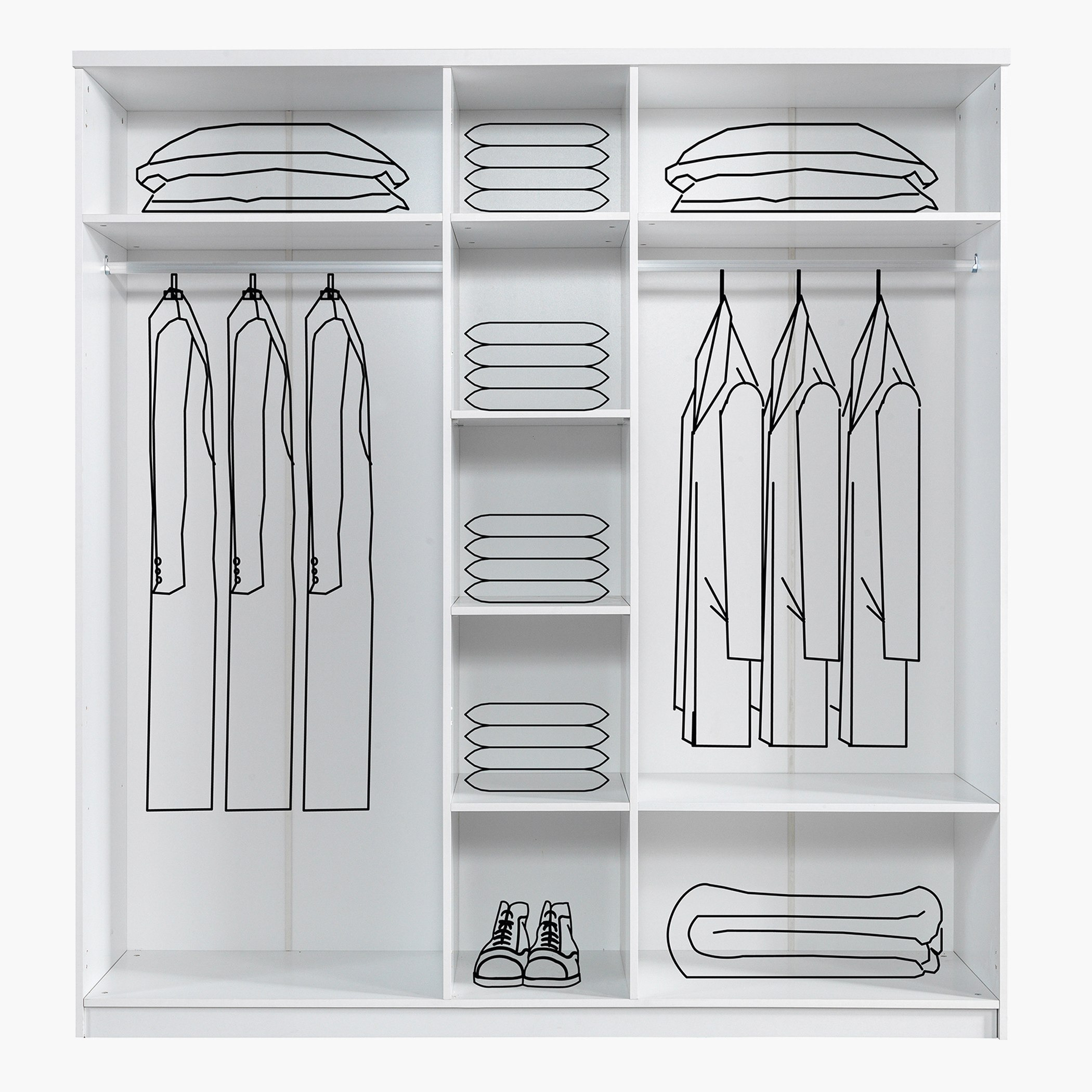 خزانة ملابس 5 أبواب مع مرآة من ويفر-hbxfurniture-wardrobes-image-4