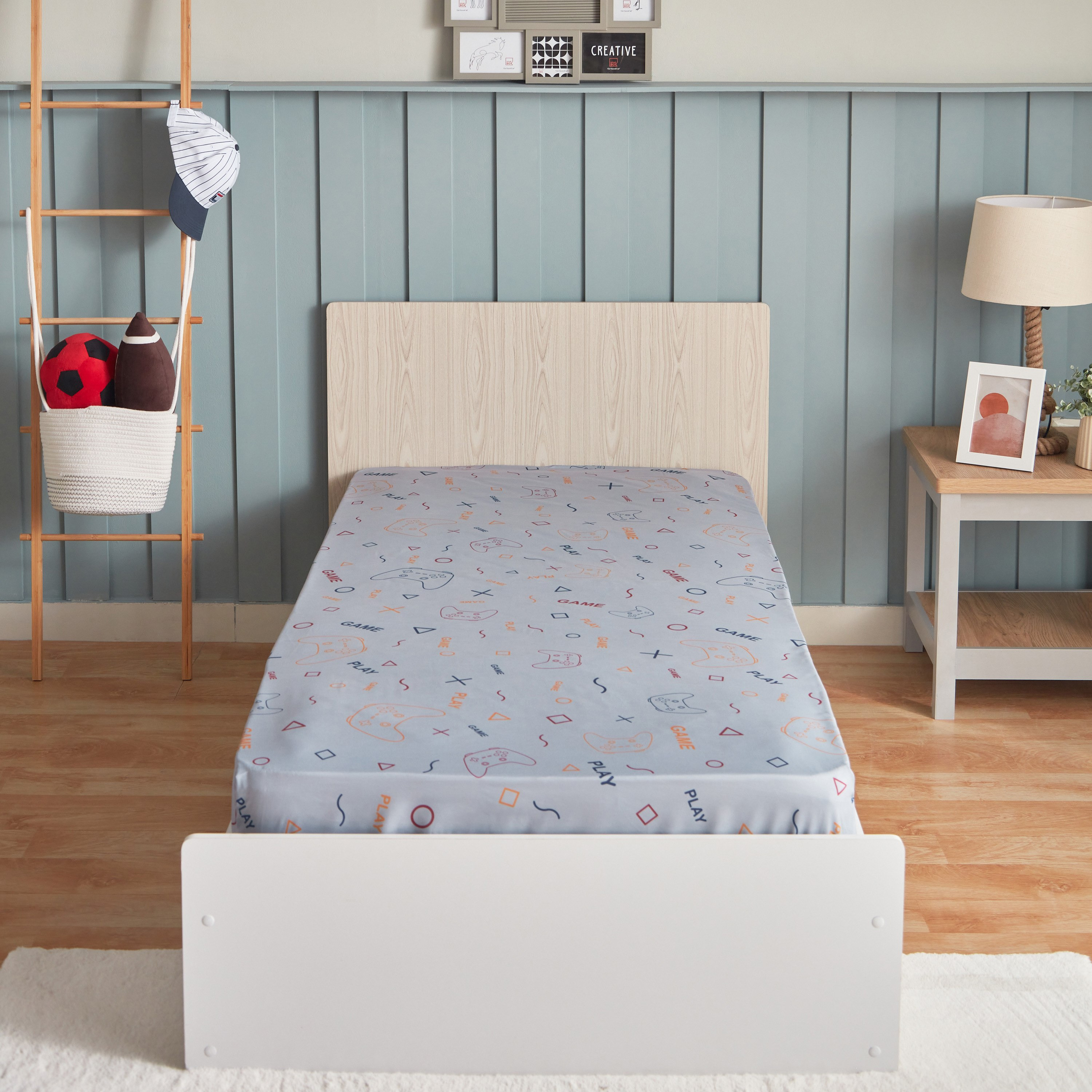 شرشف مطاطي توين ألياف دقيقة من جيمينج نويل- 90x200+25 سم-hbxhomeware-hbxkidsandyouth-image-2