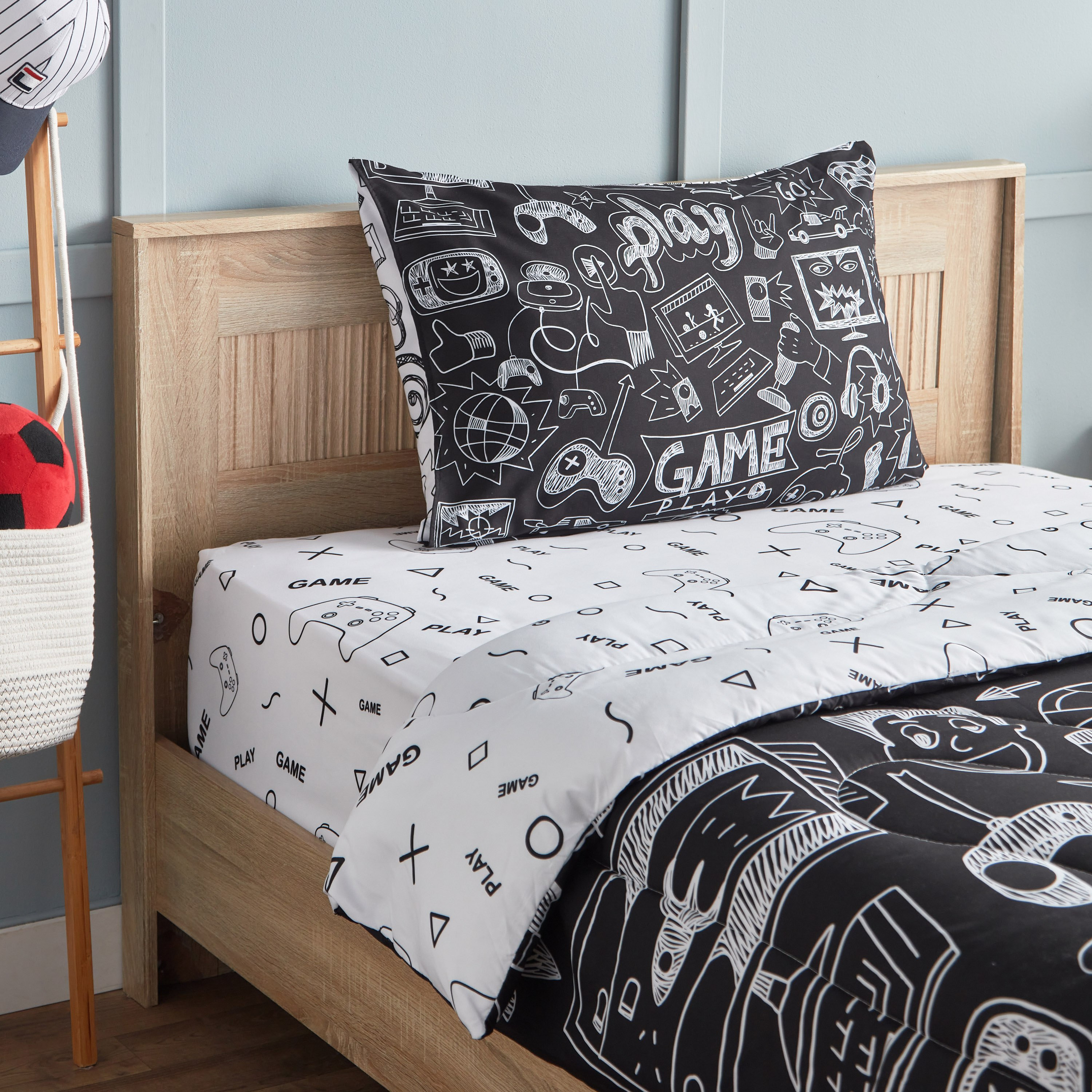 طقم لحاف مزدوج ألياف دقيقة من جيمنج دودل سواريه -  160x220 سم-hbxhomeware-hbxkidsandyouth-image-4