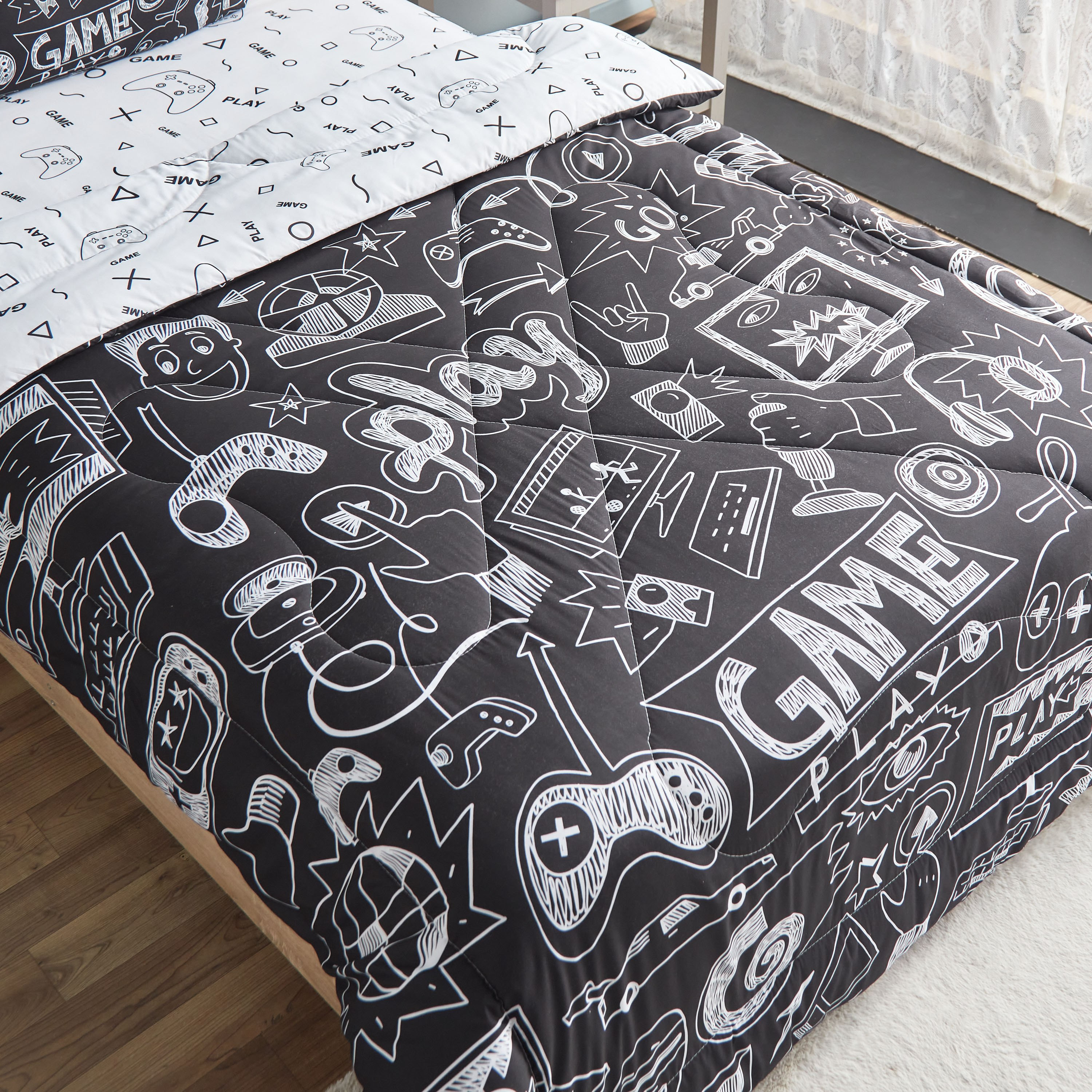 طقم لحاف مزدوج ألياف دقيقة من جيمنج دودل سواريه -  160x220 سم-hbxhomeware-hbxkidsandyouth-image-5