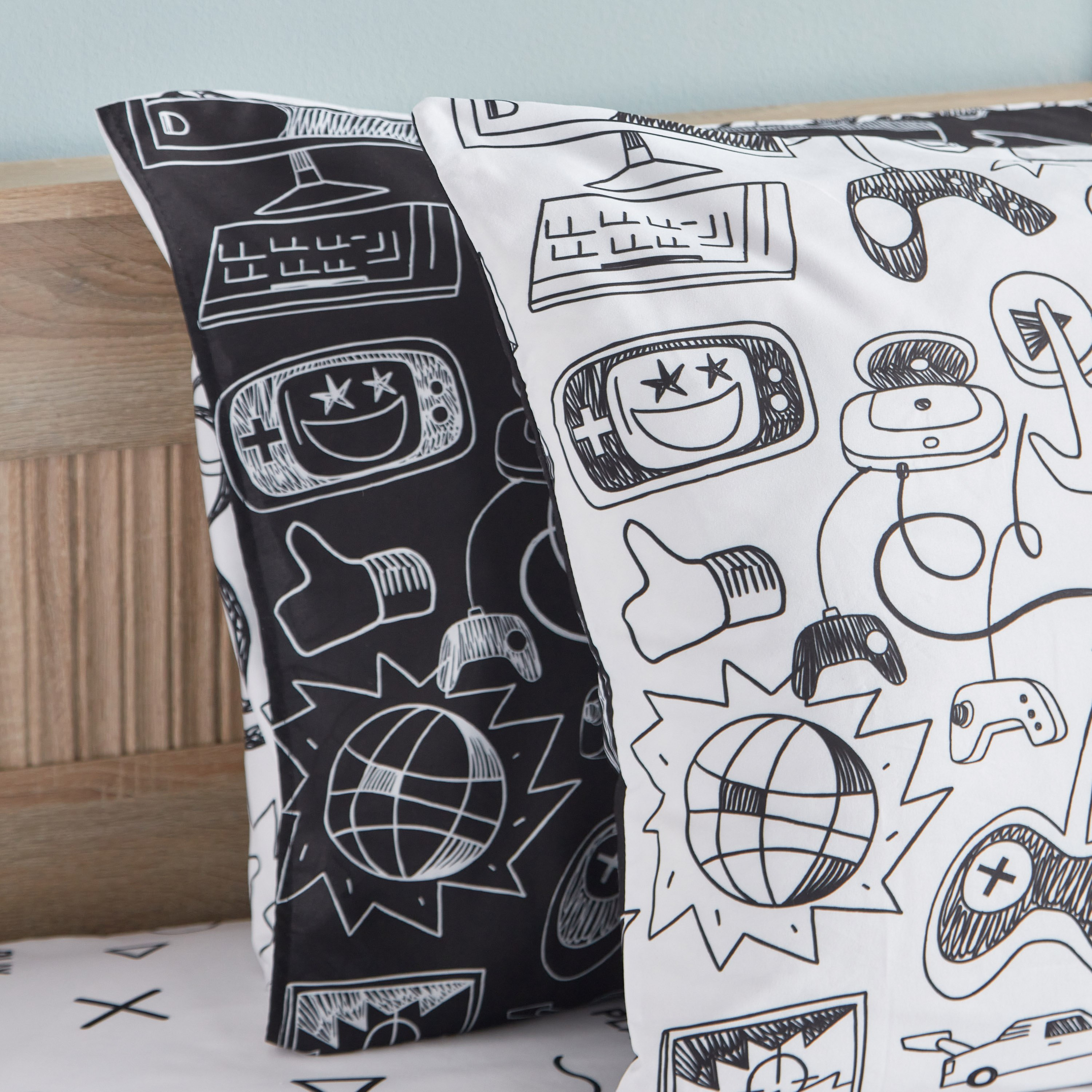 طقم غطاء وسادة ألياف دقيقة قطعتين من جيمنج دودل سواريه- 50x75 سم-hbxhomeware-hbxkidsandyouth-image-3