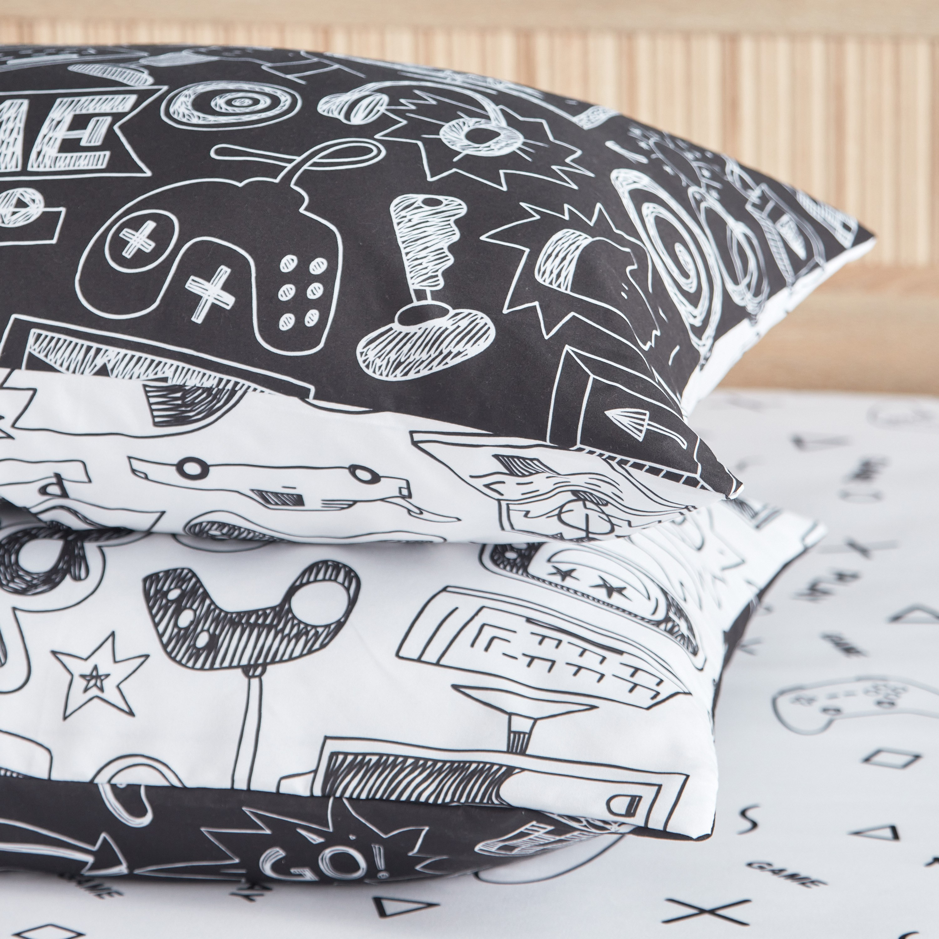 طقم غطاء وسادة ألياف دقيقة قطعتين من جيمنج دودل سواريه- 50x75 سم-hbxhomeware-hbxkidsandyouth-image-4