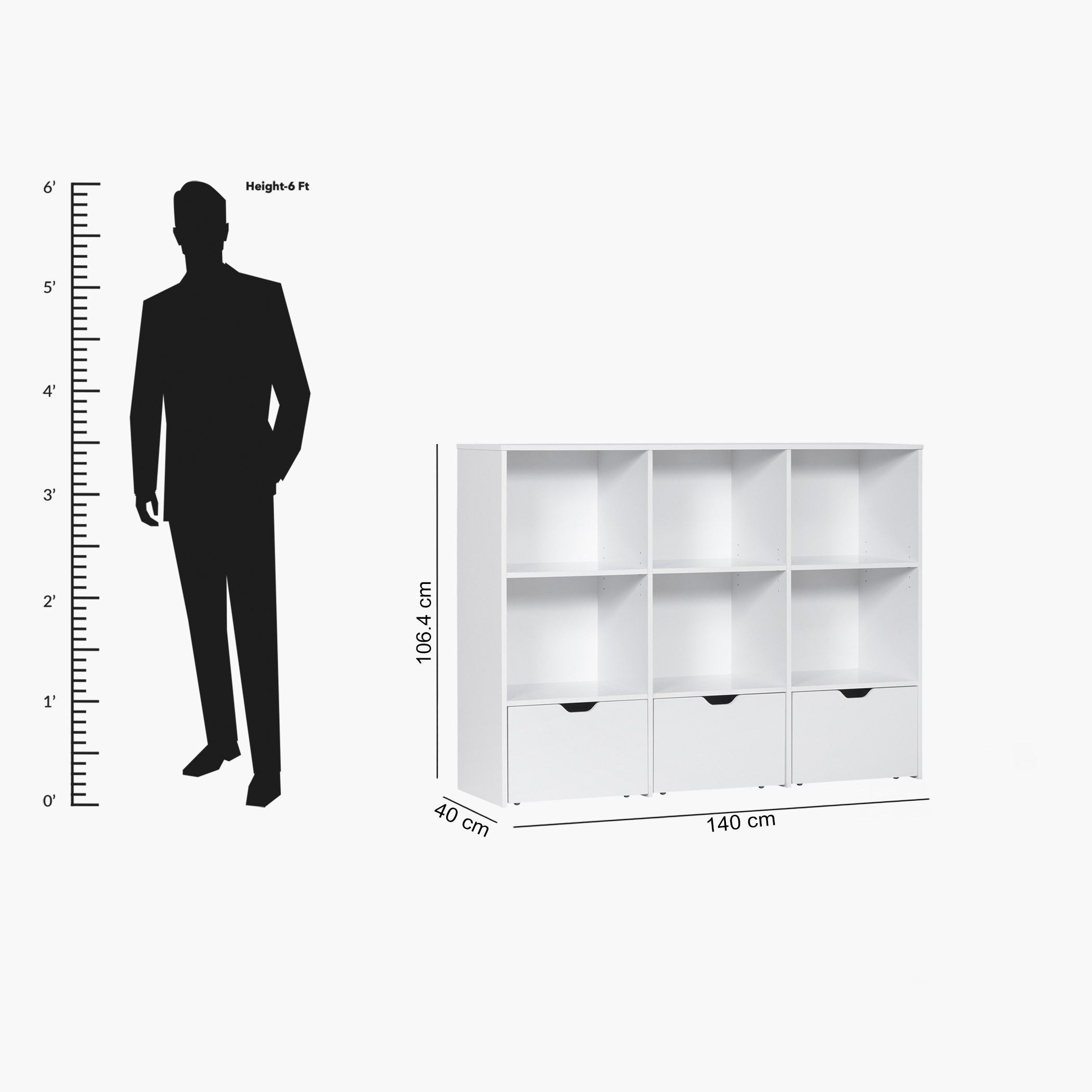 Movo Vanilla Cody Storage Cabinet with 3 Drawers-hbxfurniture-office-bookcases-image-11