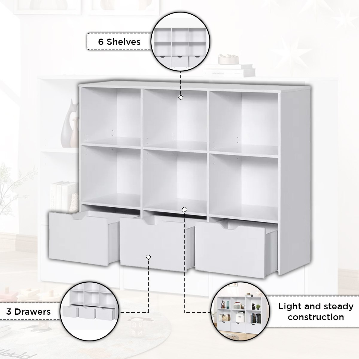 Movo Vanilla Cody Storage Cabinet with 3 Drawers-hbxfurniture-office-bookcases-image-5