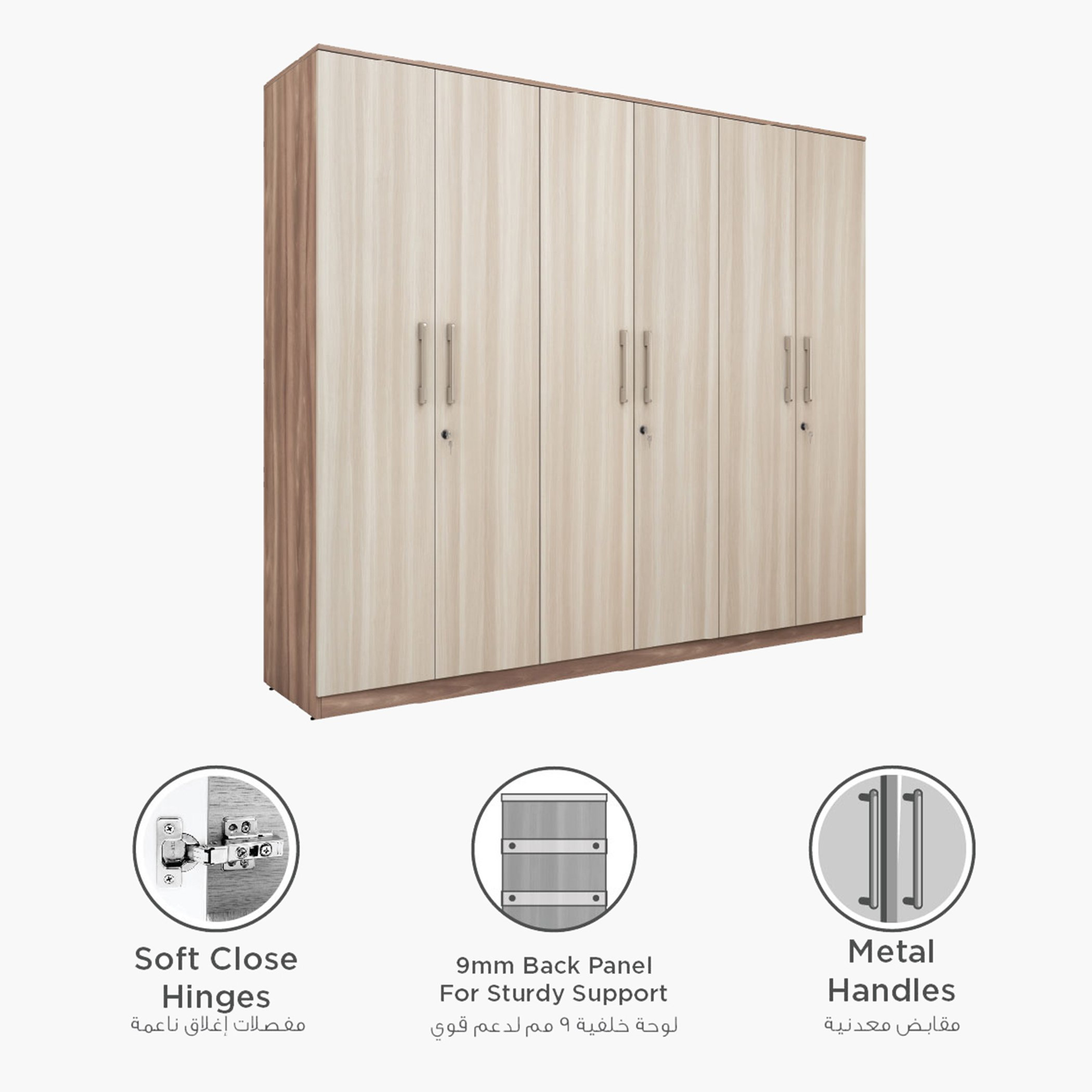 خزانة ملابس 6 أبواب من بريكستون-hbxfurniture-wardrobes-image-3