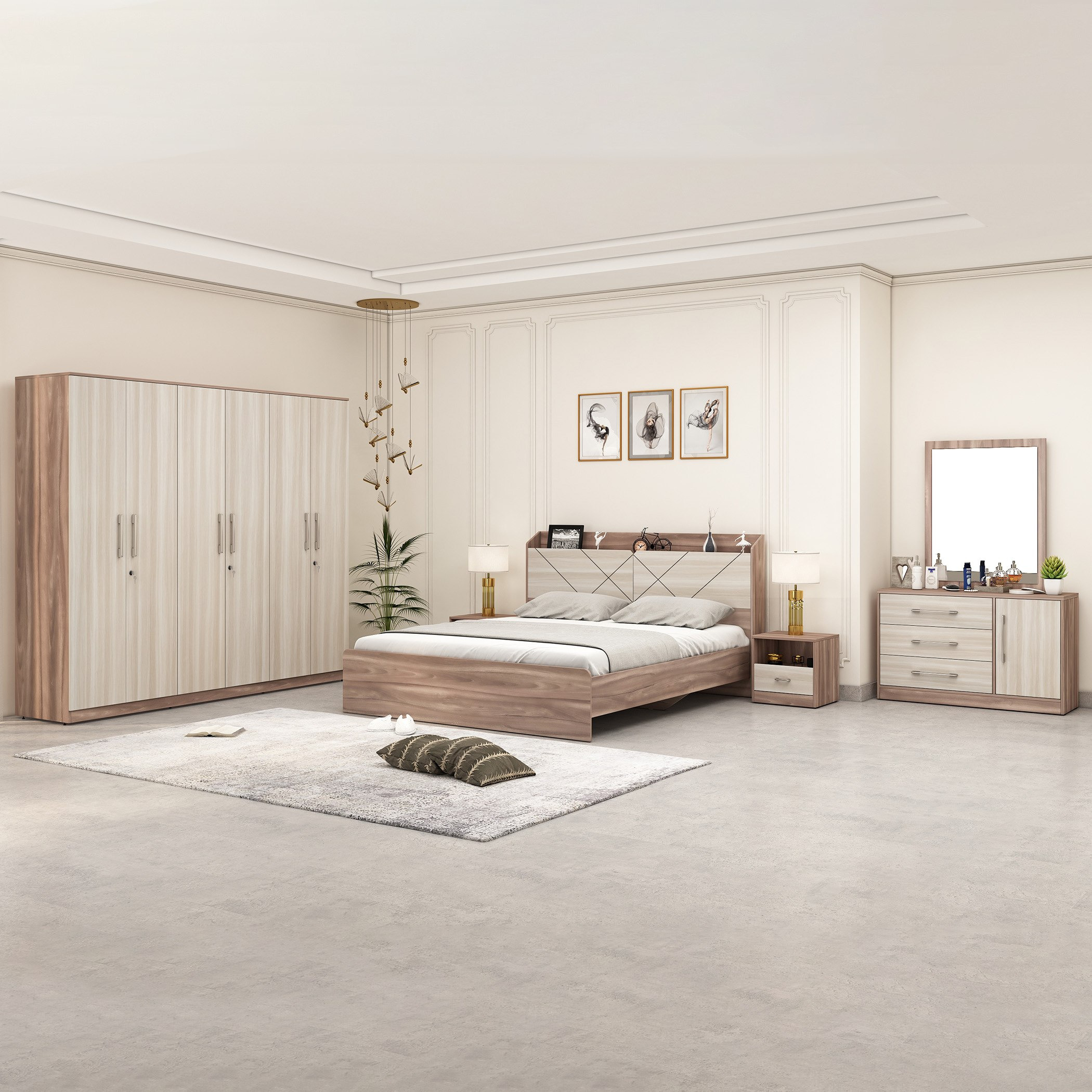 Brixton 5-Piece King Bedroom Set - 180x200 cm-hbxbedroom-bedsandbedsets-bedroomsets-king-image-1