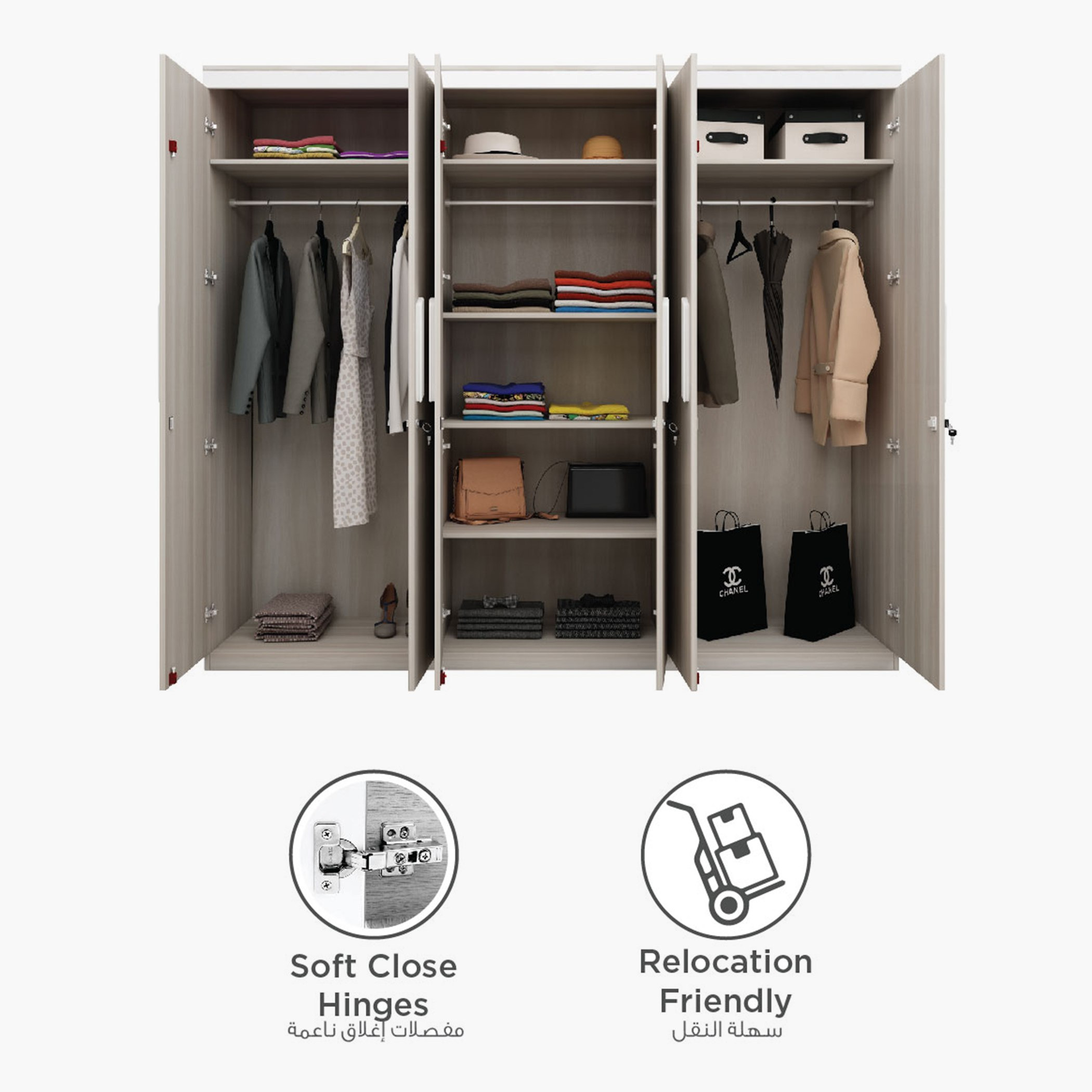 خزانة ملابس 6 أبواب من نيوبورت-hbxfurniture-wardrobes-image-5