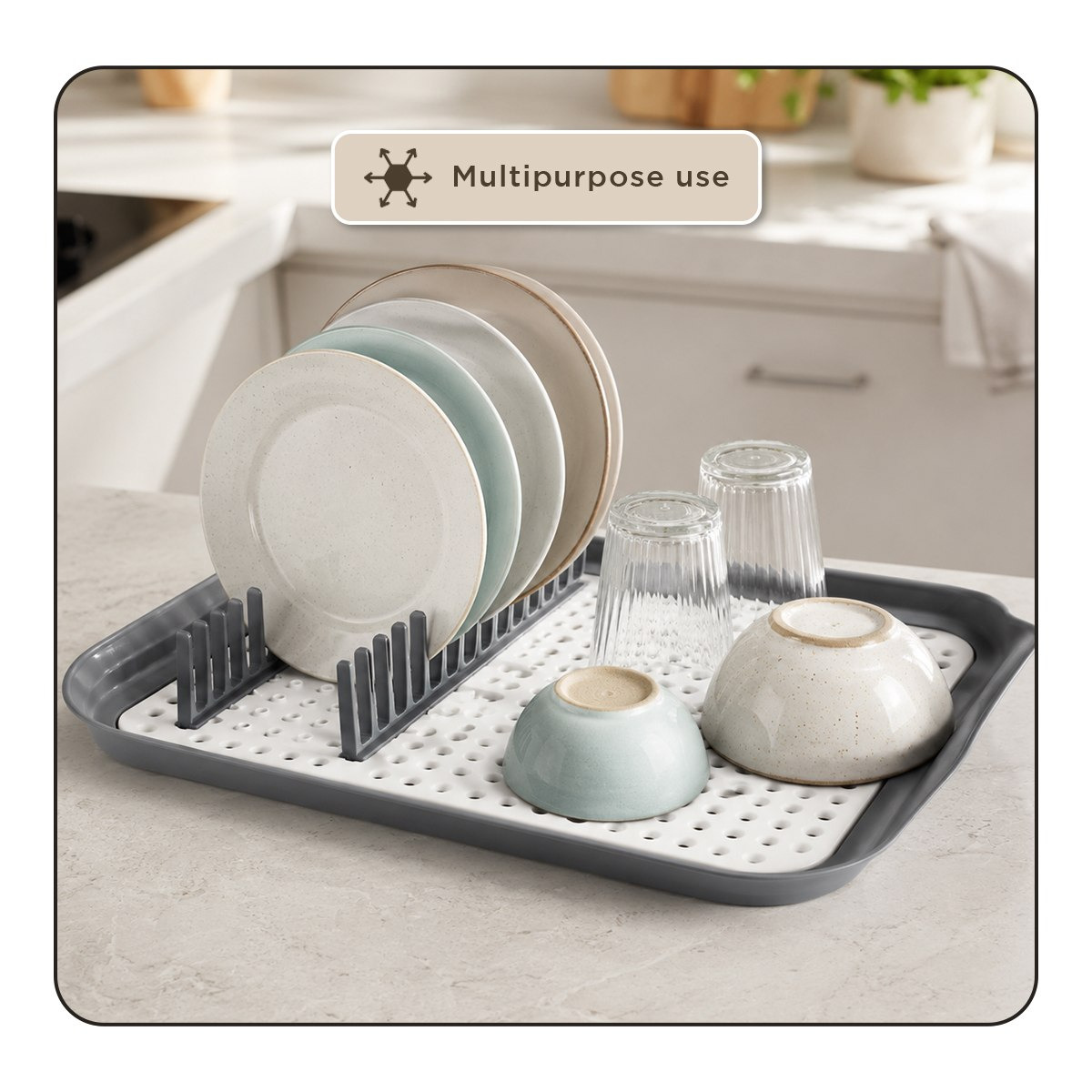Foly Life Smart Dish Rack cum Drainer - 41.5x30 cm-hbxhomeware-hbxkitchen-image-9