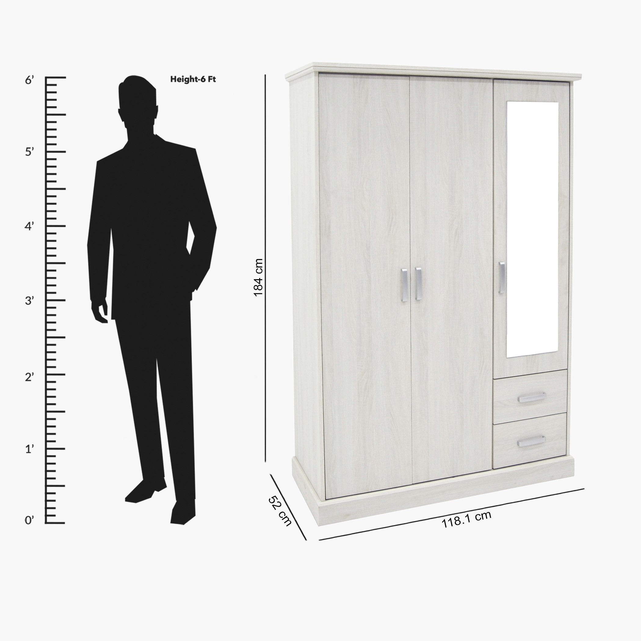 خزانة ملابس 3 أباب ودرجين ومرآة من بلير-hbxfurniture-wardrobes-image-9