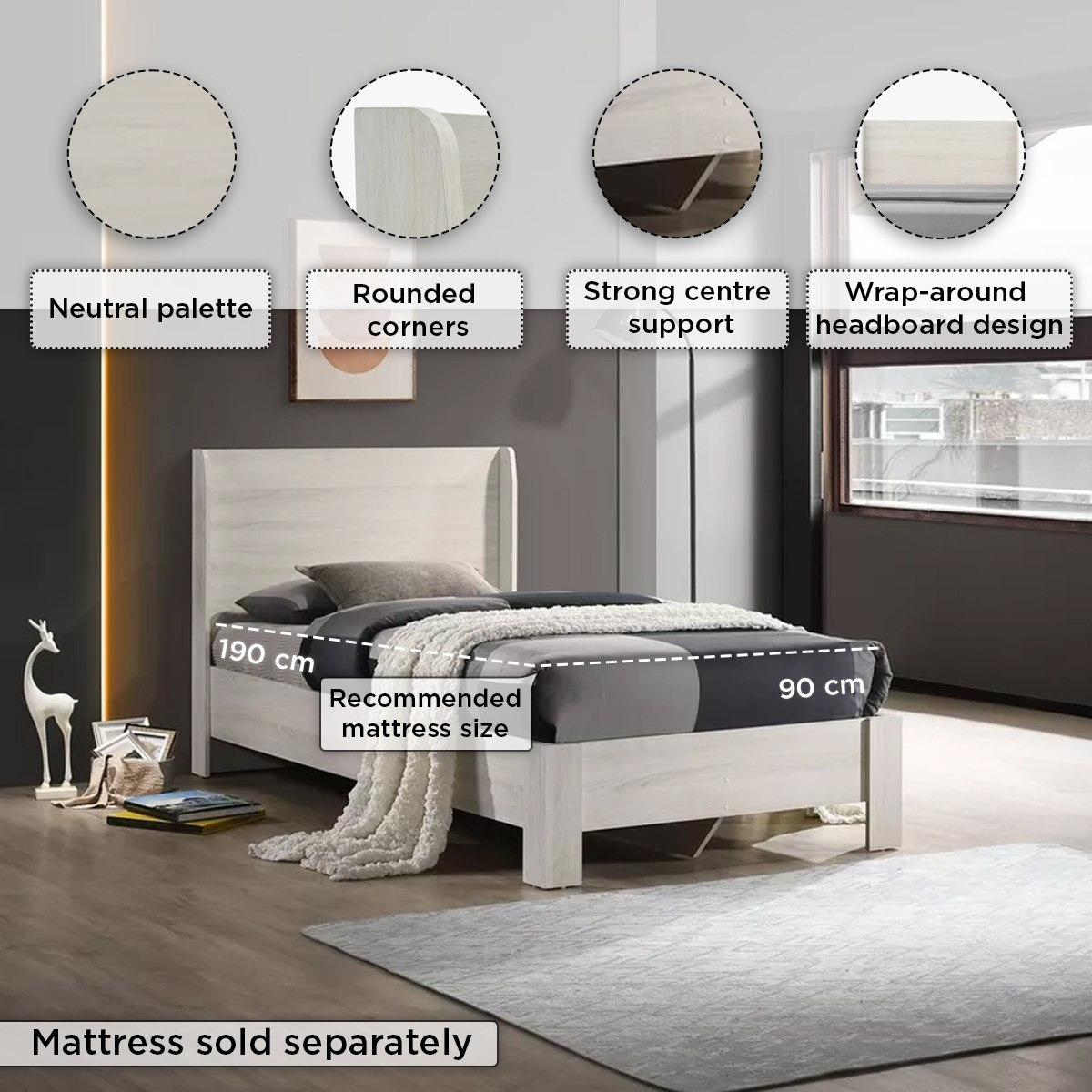 Blair Single Bed - 90x190 cm-hbxfurniture-bedsandbedsets-beds-single-image-4