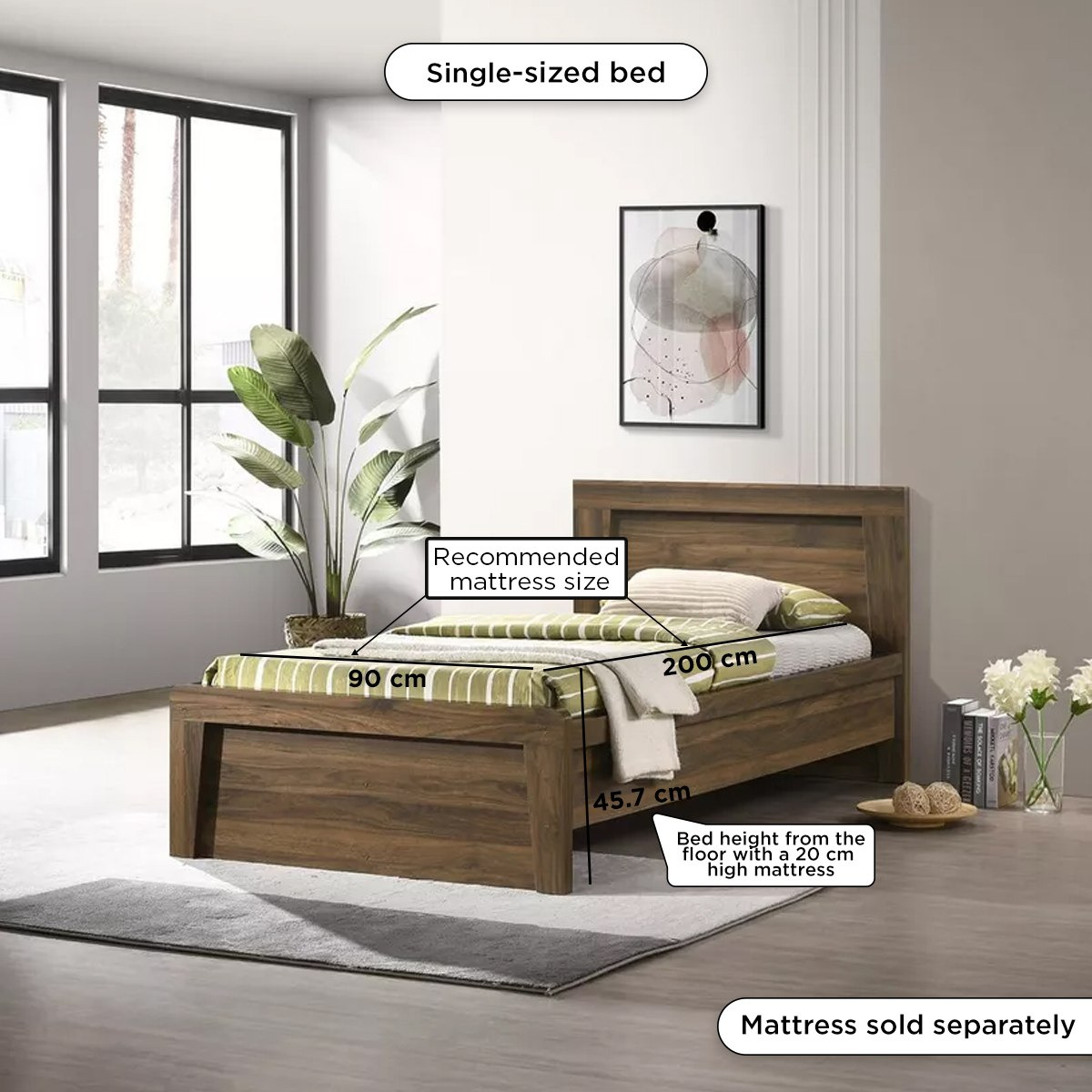 Kulltorp Plus Single Bed - 90x200 cm-hbxfurniture-bedsandbedsets-beds-single-image-4