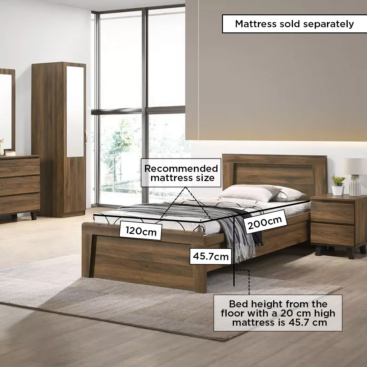 Kulltorp Plus Twin Bed - 120x200 cm-hbxbedroom-bedsandbedsets-beds-twin-image-5