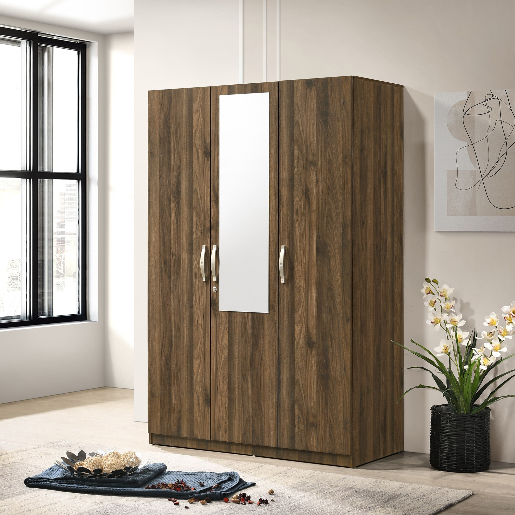 Kulltorp Plus 3-Door Wardrobe with Mirror and Lock