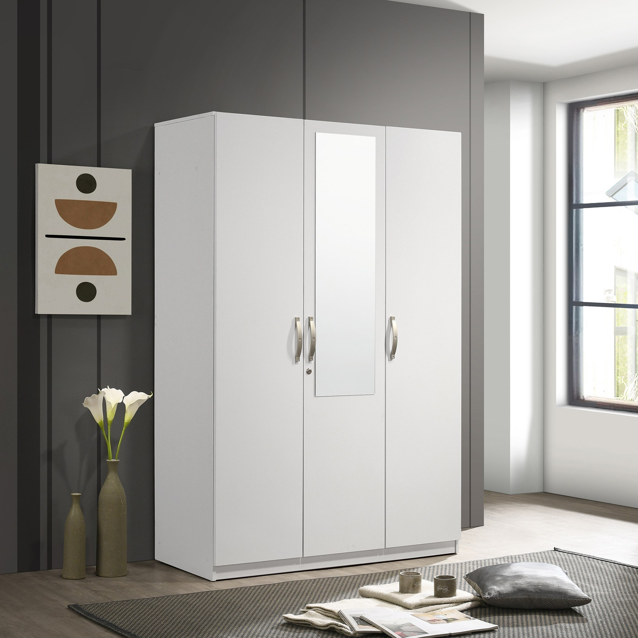 Kulltorp Plus 3-Door Wardrobe with Mirror and Lock-hbxfurniture-wardrobes-image-2
