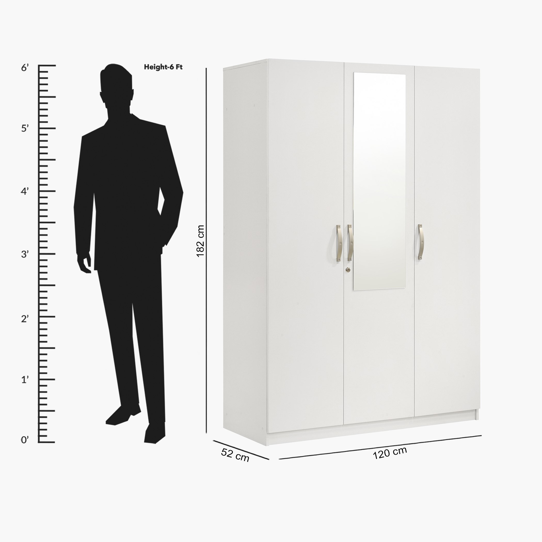 Kulltorp Plus 3-Door Wardrobe with Mirror and Lock-hbxfurniture-wardrobes-image-10