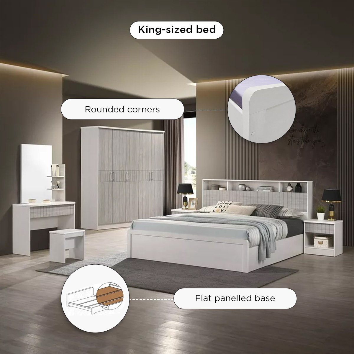 طقم غرفة نوم كينج 6 قطع - ليفربول من موڤو - 180×200 سم-hbxbedroom-bedsandbedsets-bedroomsets-king-image-28