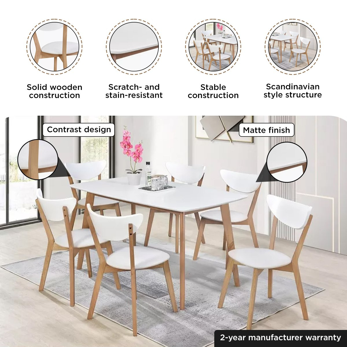طقم سفرة 6 مقاعد من كاميرون-hbxfurniture-diningtablesandsets-diningsets-sixseater-image-4