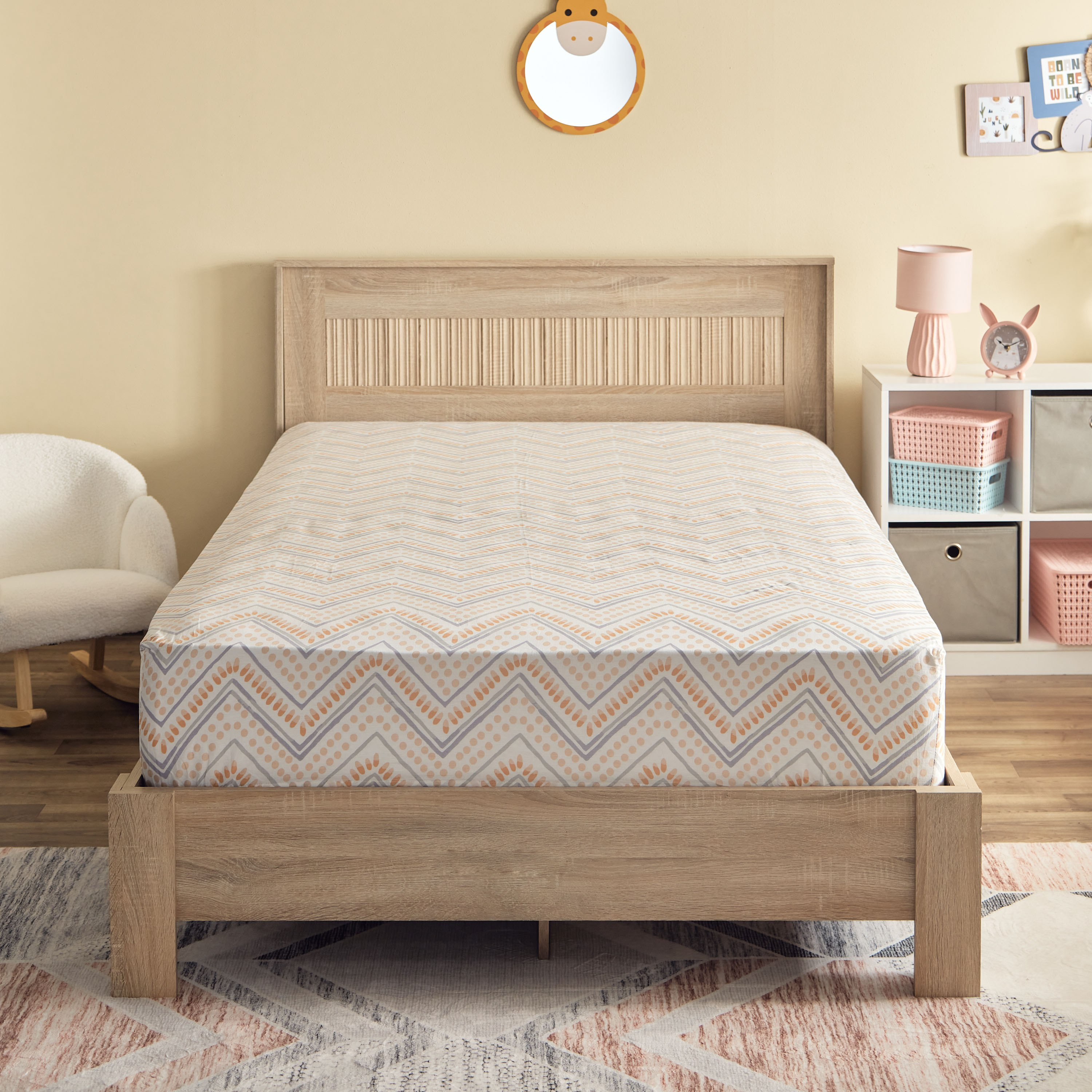Ron Flora Kapas 144 TC Twin Cotton Bedsheet - 120x200+25 cm-hbxhomeware-hbxkidsandyouth-image-2