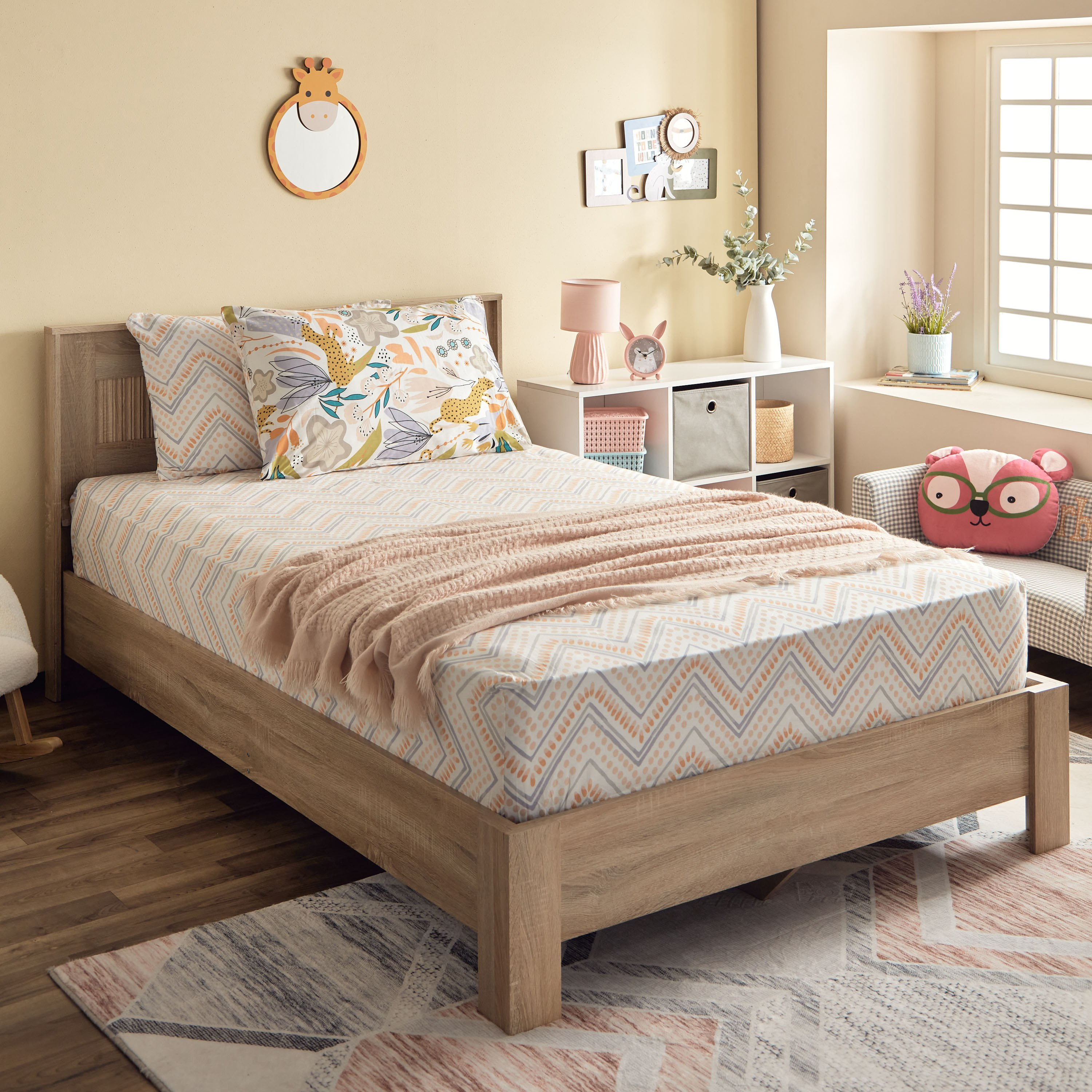 Ron Flora Kapas 144 TC Twin Cotton Bedsheet - 120x200+25 cm-hbxhomeware-hbxkidsandyouth-image-7