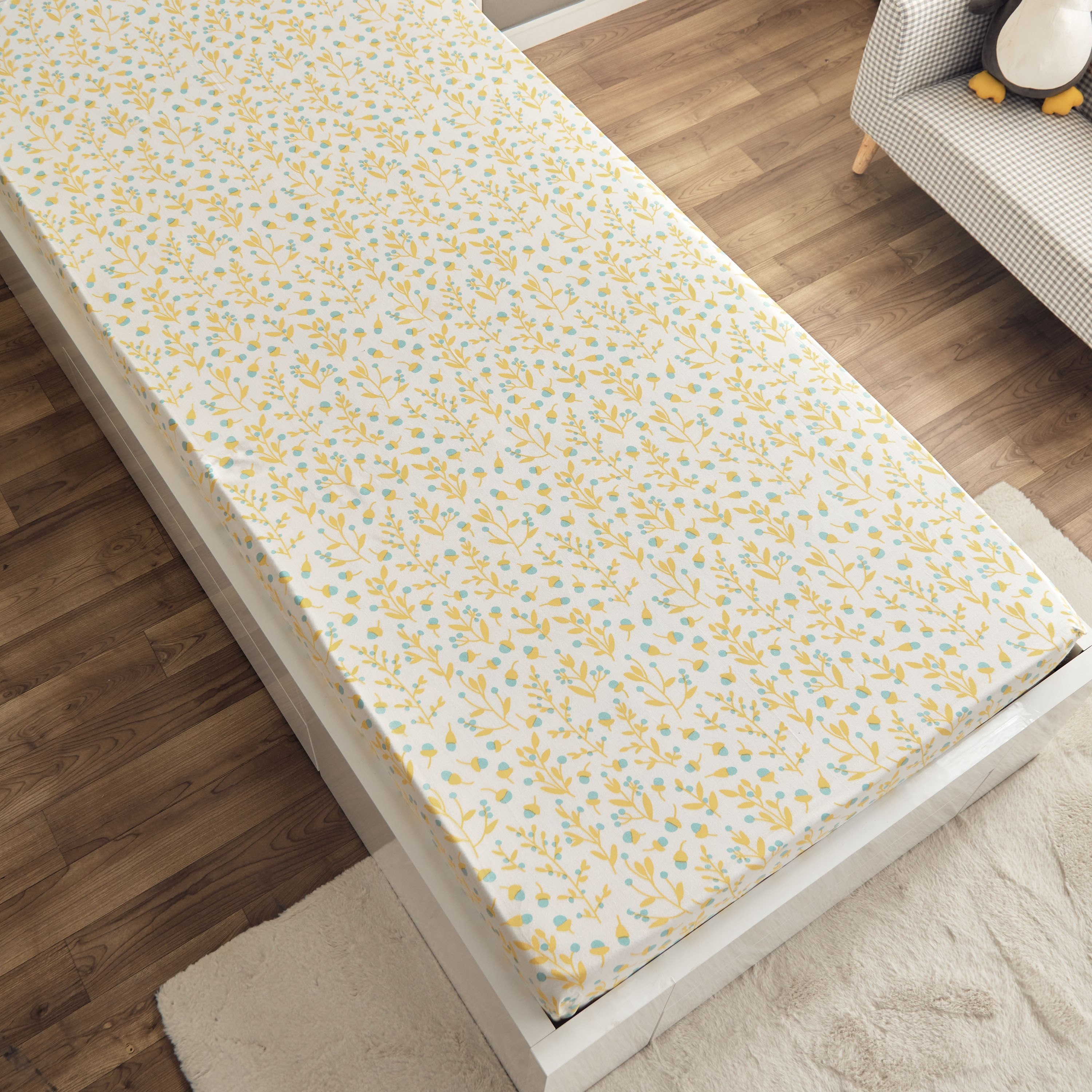شرشف سرير فردي قطن بلوم كاباس 144 خيط من هرميون - 90x200+25 سم-hbxhomeware-hbxkidsandyouth-image-3