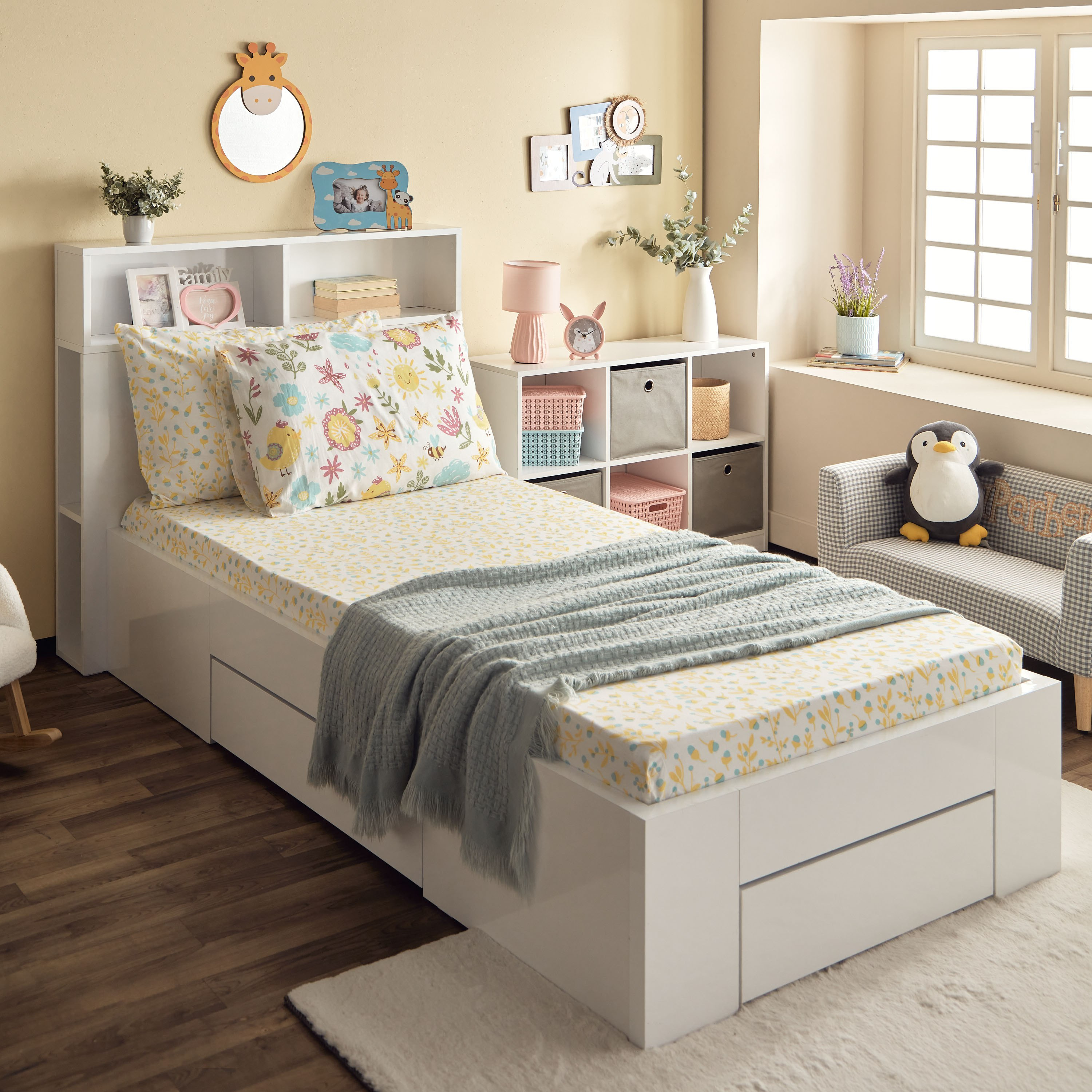 شرشف سرير فردي قطن بلوم كاباس 144 خيط من هرميون - 90x200+25 سم-hbxhomeware-hbxkidsandyouth-image-7