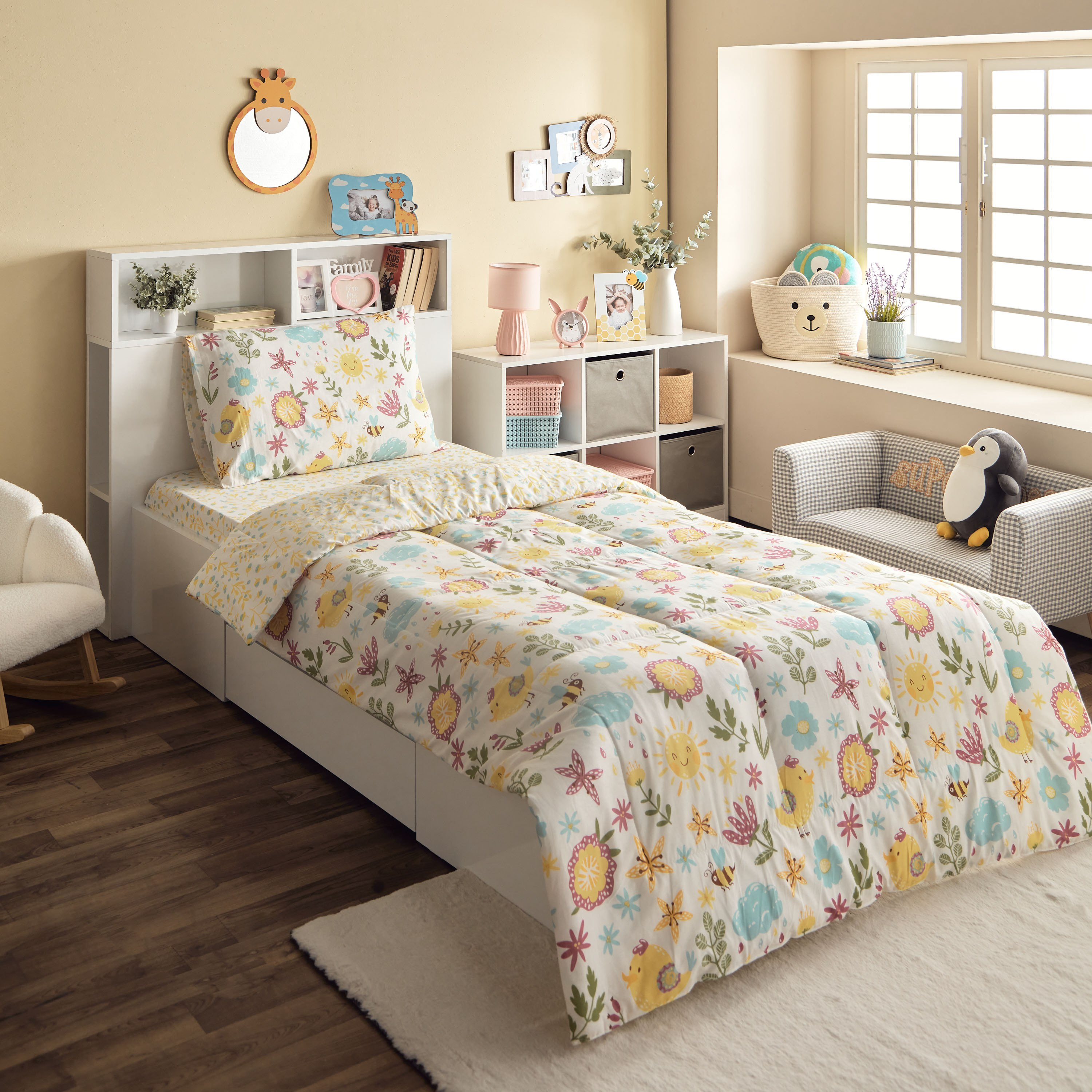 شرشف سرير فردي قطن بلوم كاباس 144 خيط من هرميون - 90x200+25 سم-hbxhomeware-hbxkidsandyouth-image-8