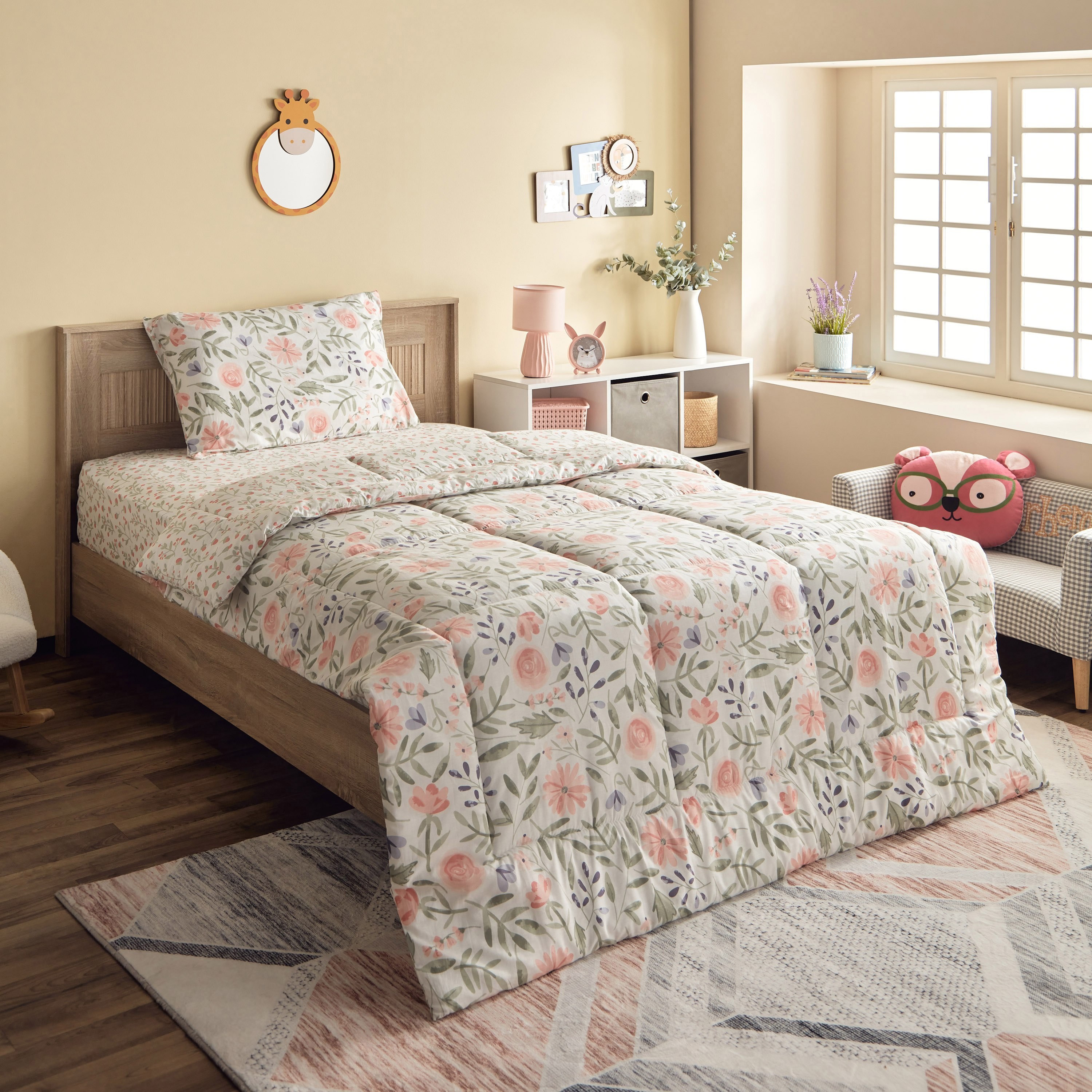 شرشف مطاطي قطني مزدوج من هرميون قطعتين 144 خيط -160x220  سم-hbxhomeware-hbxkidsandyouth-image-1