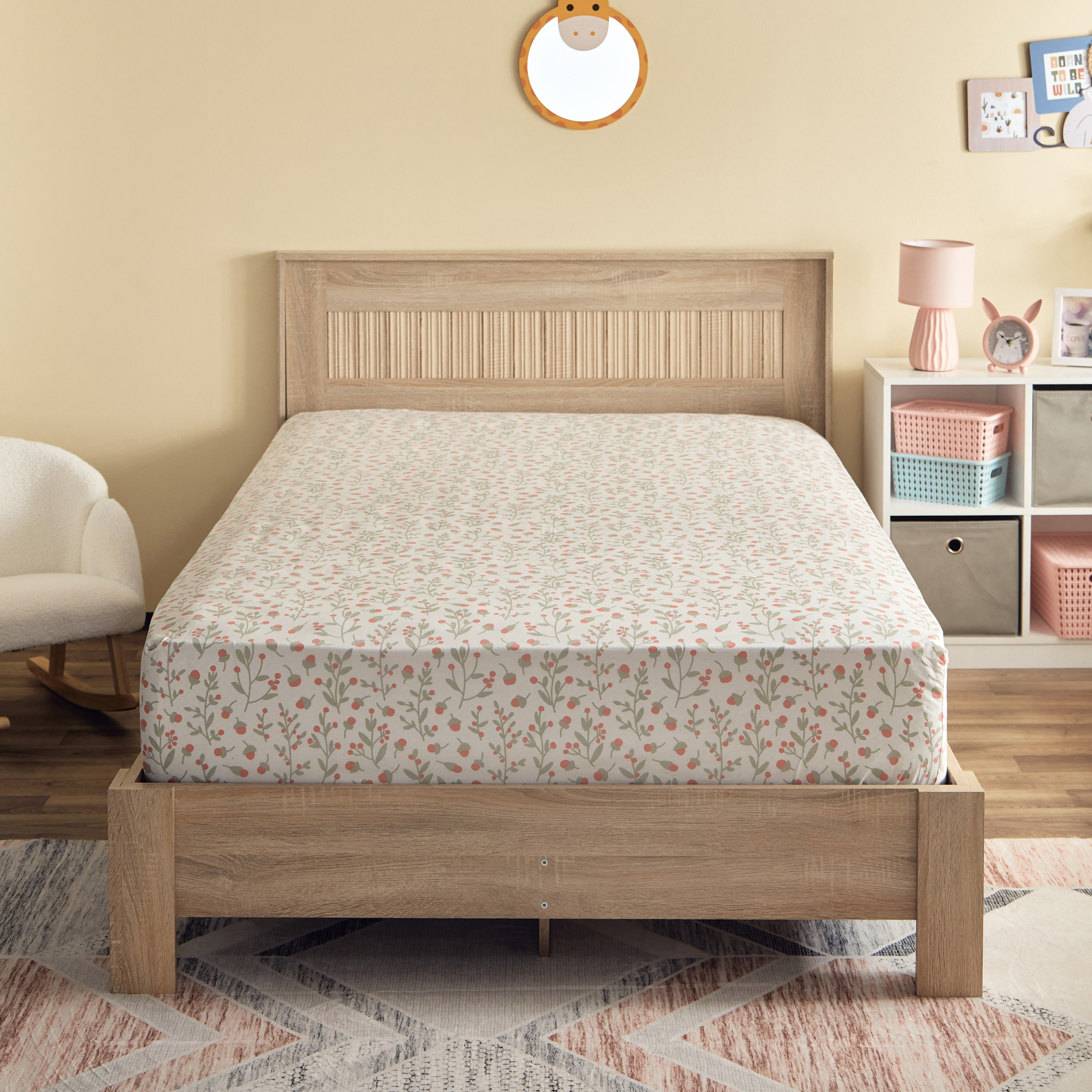 Hermione Chrsy Kapas 144 TC Cotton Twin Fitted Sheet - 120x200+25 cm-hbxhomeware-hbxkidsandyouth-image-2