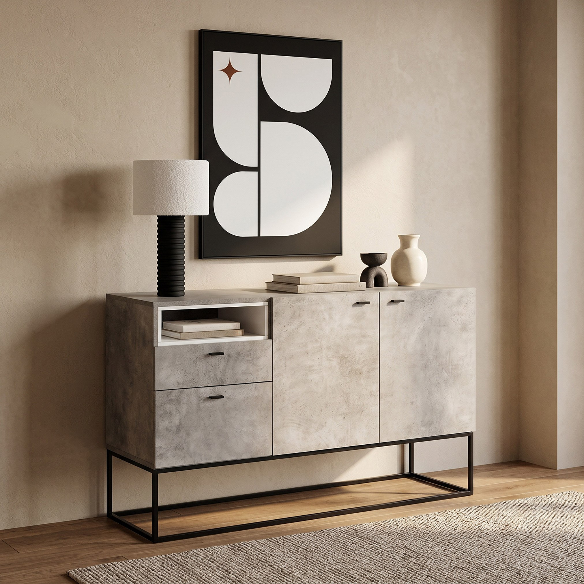 خزانة جانبية ببابين ودرجين من سكوت-hbxfurniture-diningroom-buffetsandsideboards-image-1