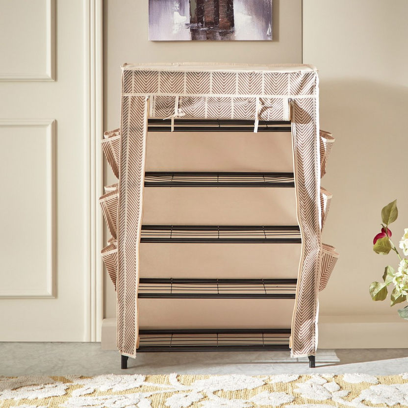 Ebase 5-Tier Shoe Rack Organizer with Cover-Shoe Cabinets and Racks-image-2
