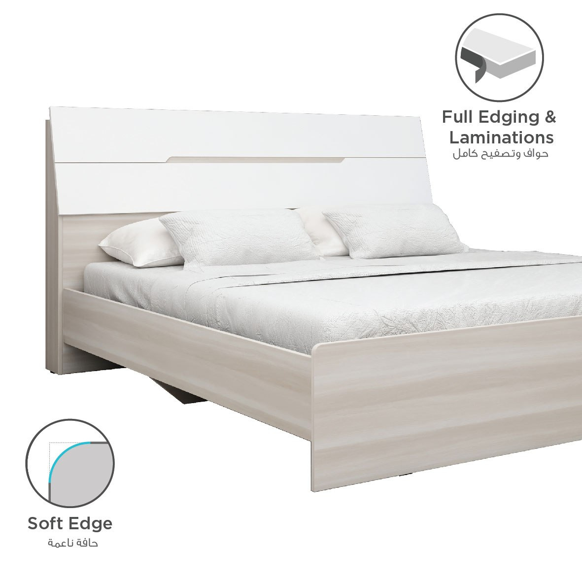 طقم غرفة نوم كينج 5 قطع من نيوبورت - 180x200 سم-hbxbedroom-bedsandbedsets-bedroomsets-king-image-4