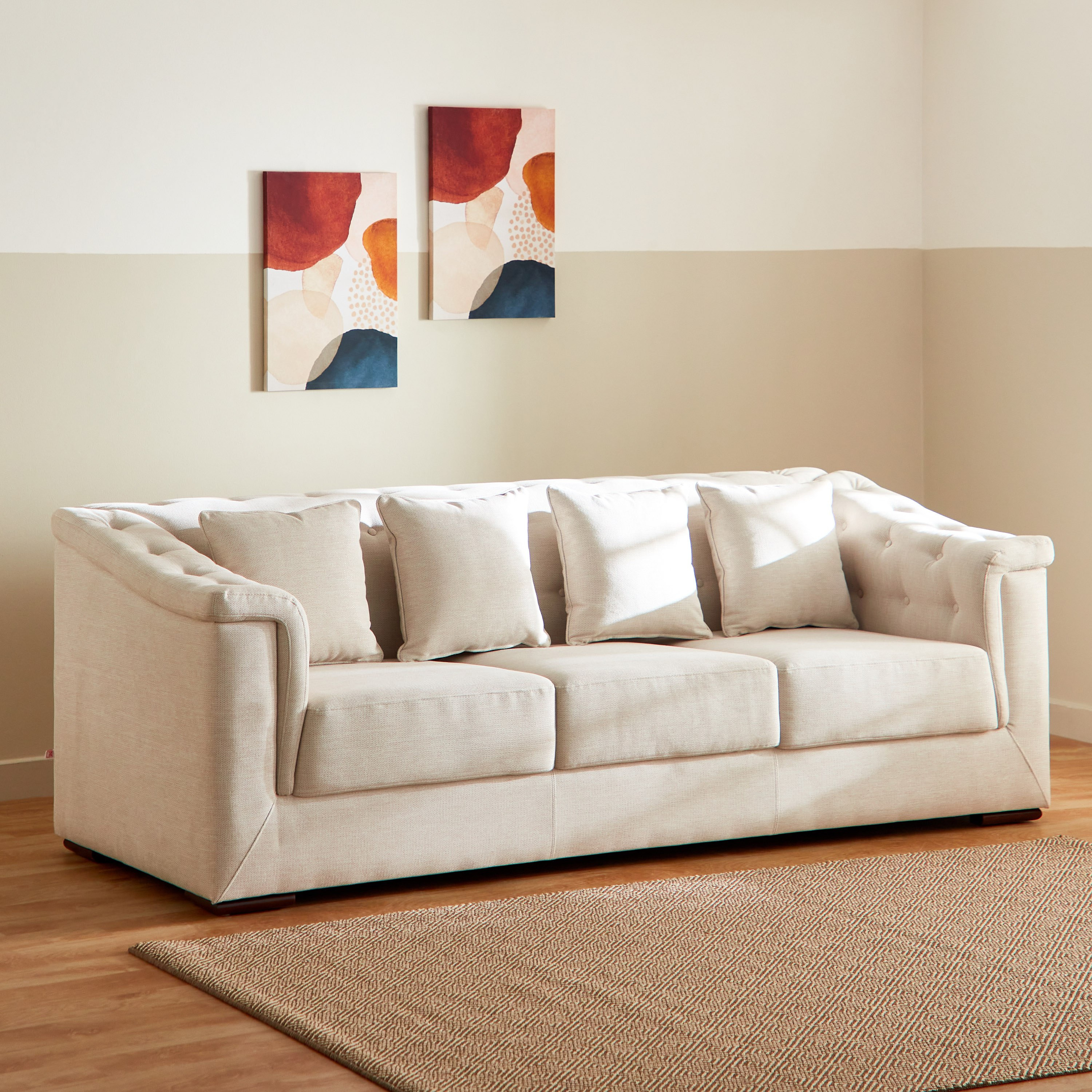 كنبة قماش 3 مقاعد مع 4 وسائد من سندريلا-hbxlivingroom-sofasandarmchairs-sofas-image-1