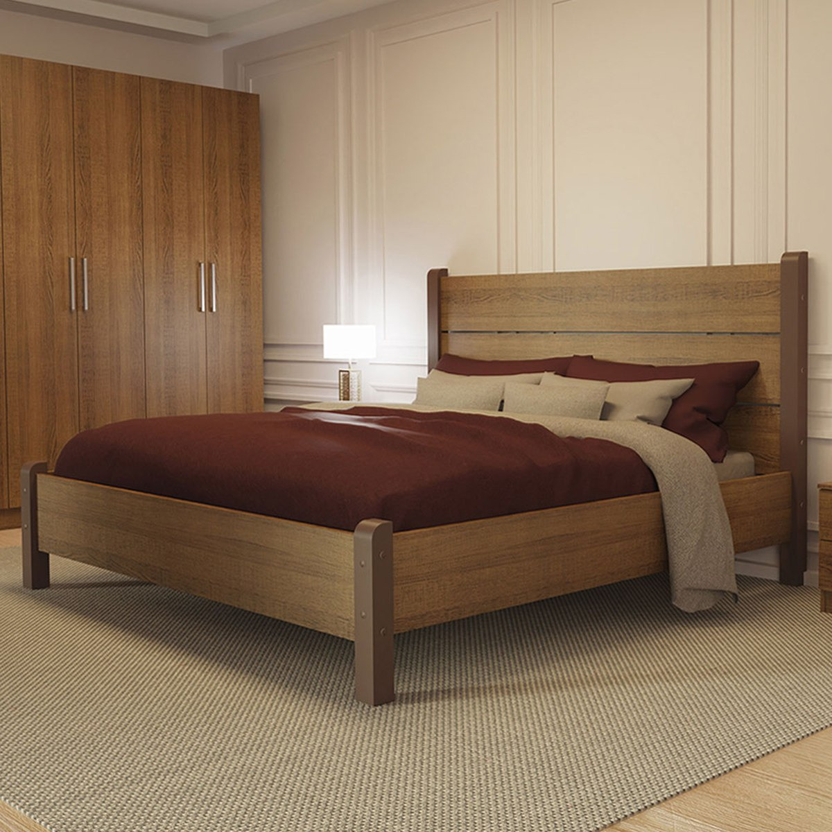 طقم غرفة نوم كينج 5 قطع من فيجو - 180x200 سم-hbxbedroom-bedsandbedsets-bedroomsets-king-image-2