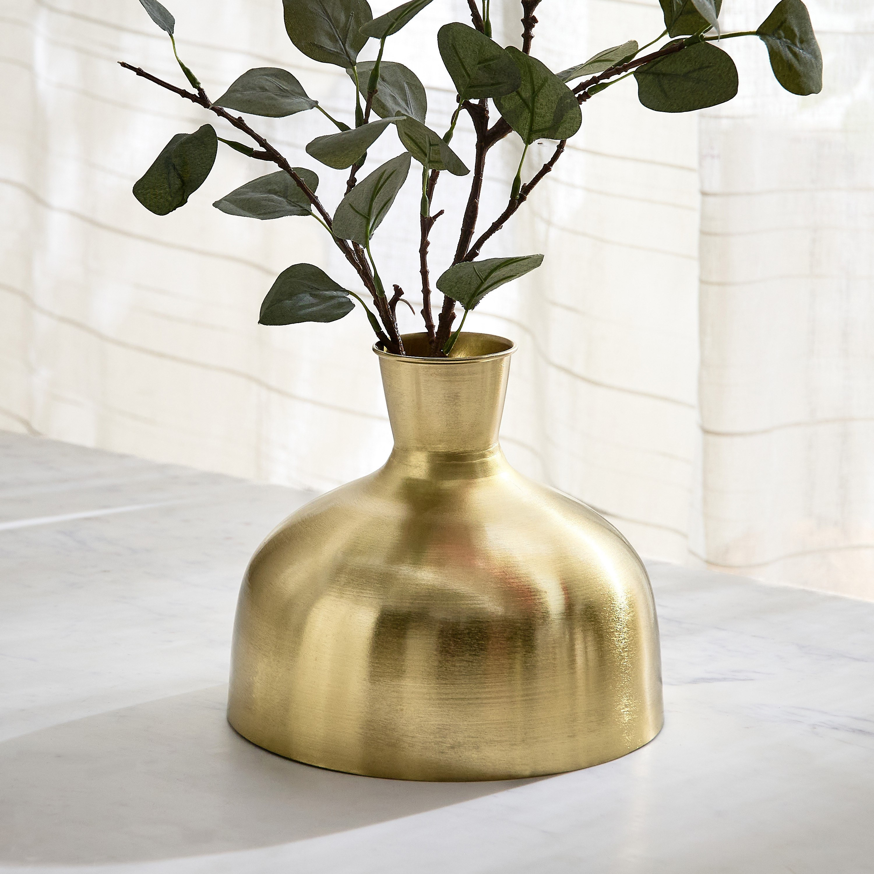 Avya Metal Modern Vase - 20.5x20.5x17 cm-hbxbedroom-decorandaccessories-vases-image-1