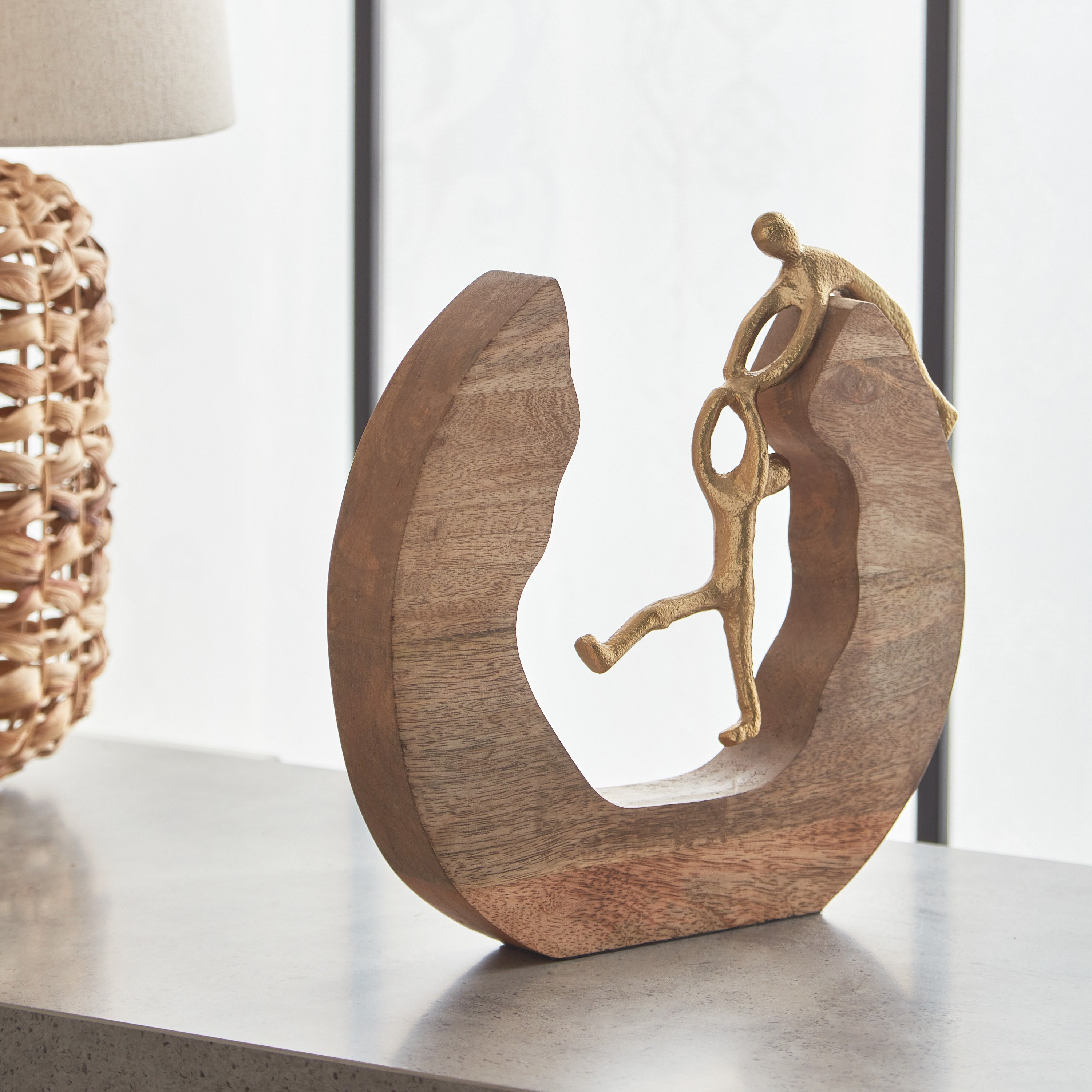 تمثال معدن وخشب من أودين - 28x4x27 سم-hbxhomeware-homedecor-figurinesandornaments-image-2