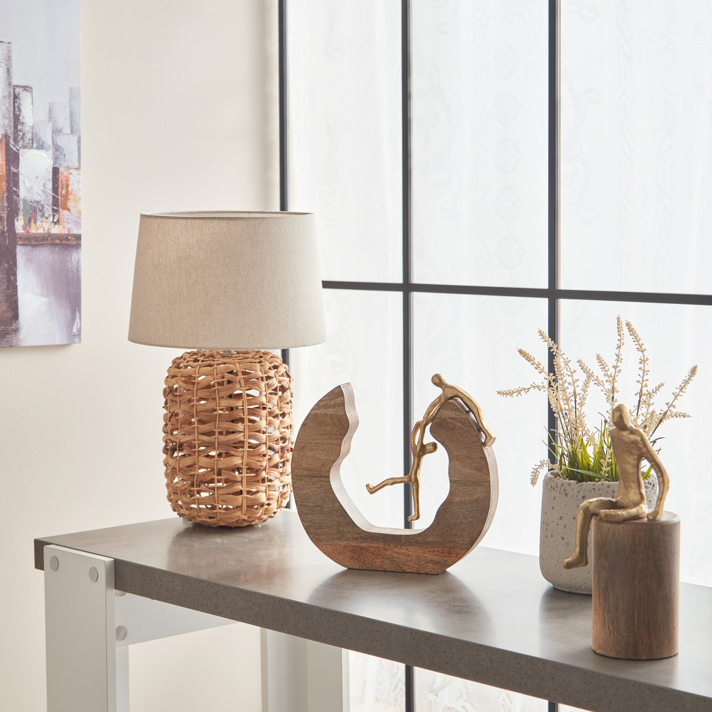 تمثال معدن وخشب من أودين - 28x4x27 سم-hbxhomeware-homedecor-figurinesandornaments-image-5