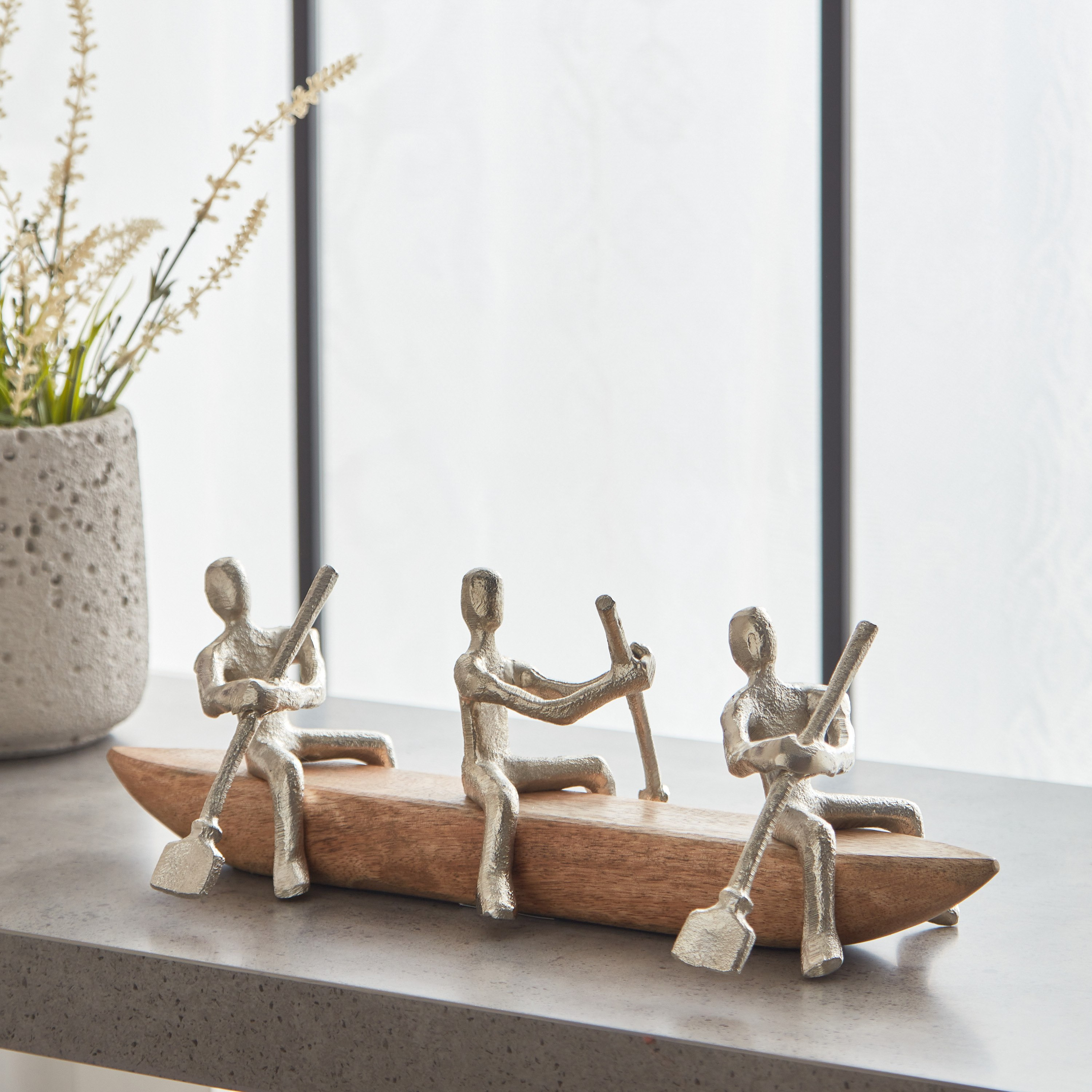 تمثال معدن وخشب من أودين - 41x14x15 سم-hbxhomeware-homedecor-figurinesandornaments-image-1