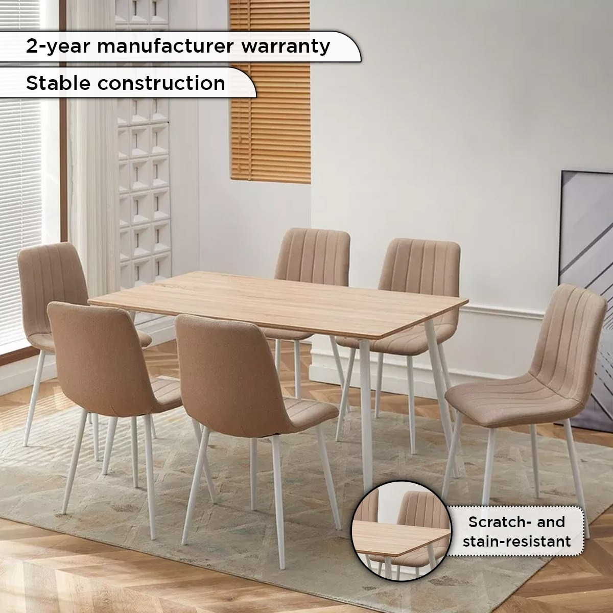 طقم سفرة 6 مقاعد من كيب تاون-hbxfurniture-diningtablesandsets-diningsets-sixseater-image-4