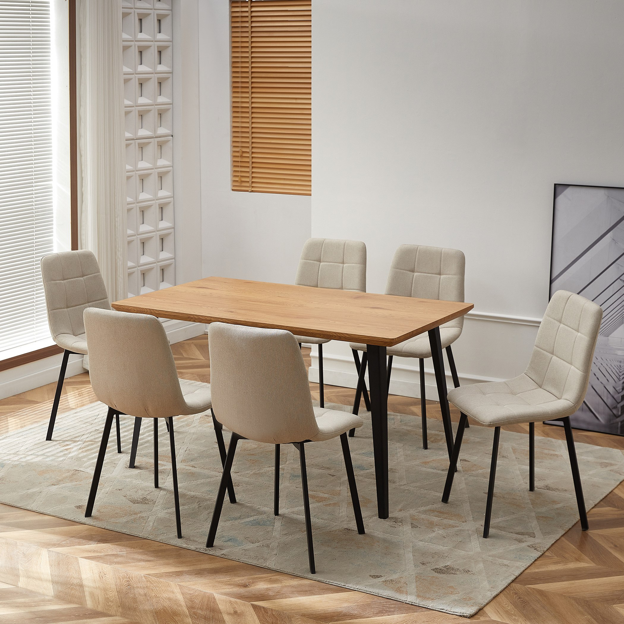 Urban Nexa 6-Seater Dining Set-hbxfurniture-diningtablesandsets-diningsets-sixseater-image-2